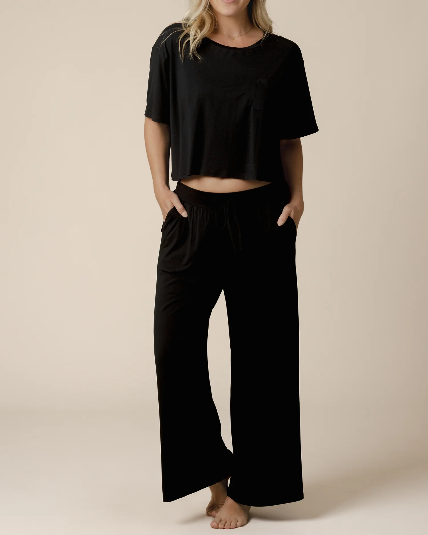 Aria Bamboo Casual Lounge Pant | Black
