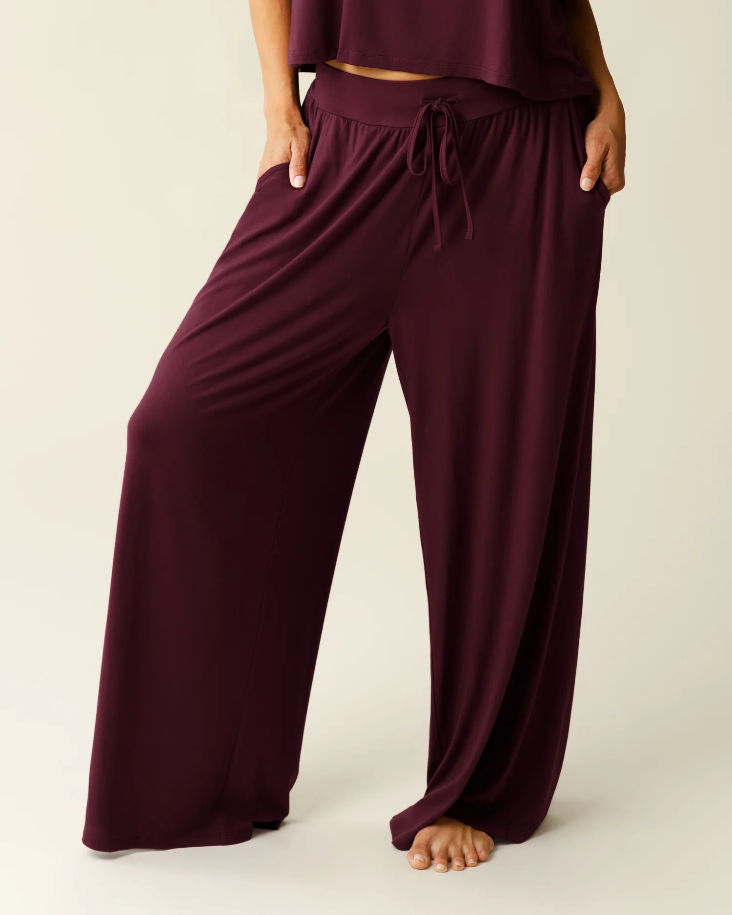 Aria Bamboo Casual Lounge Pant | Deep Burgundy