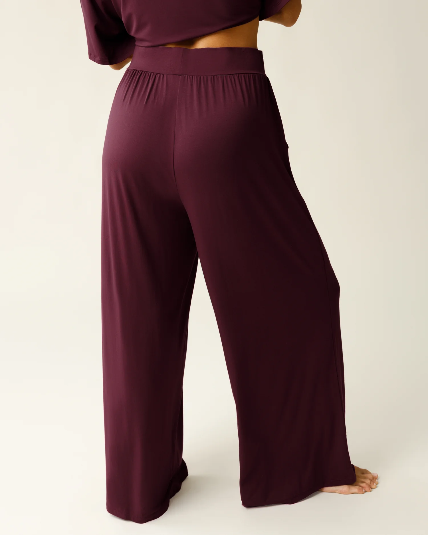 Aria Bamboo Casual Lounge Pant | Deep Burgundy - Image 3