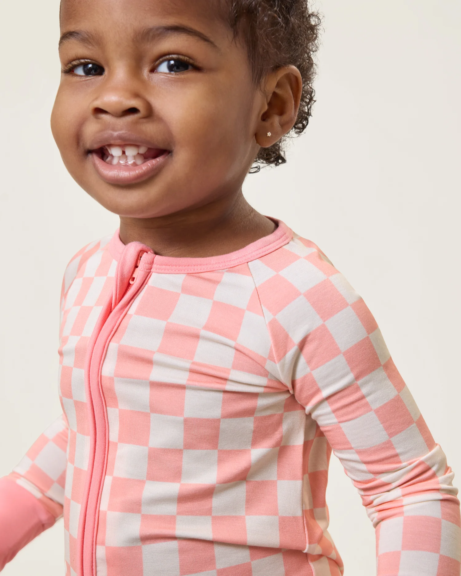 Bamboo Baby Pajama | Pink Checker - Image 2