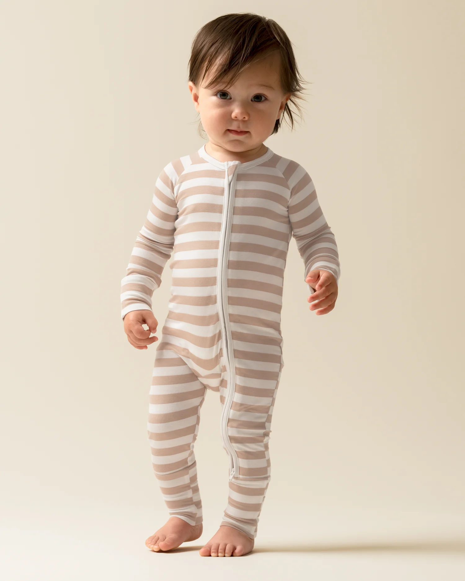Bamboo Baby Pajama | Fawn Stripe