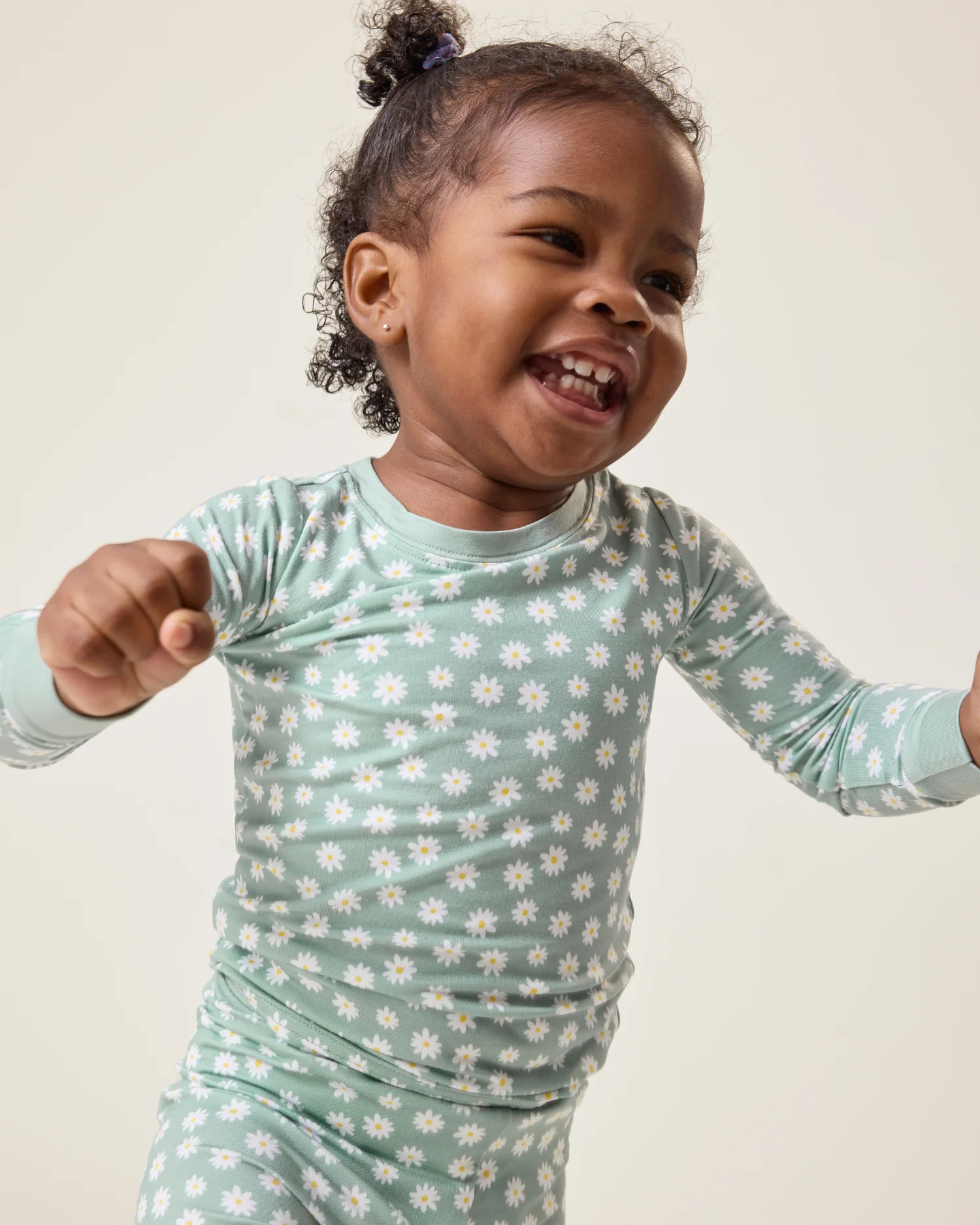 Bamboo Baby Two-Piece Pajama Set | Sage Daisies - Image 2