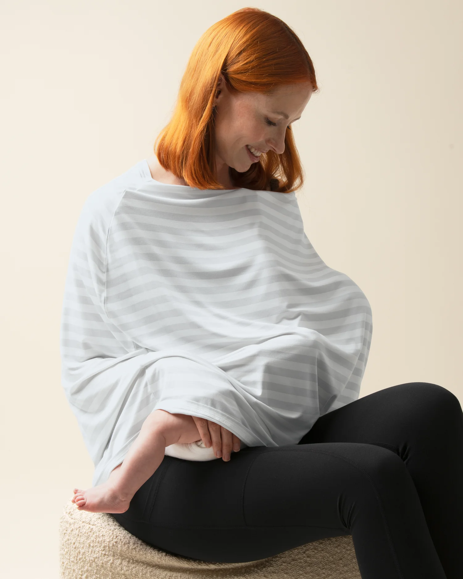 Bamboo Multi-Use Nursing Cover | Grey Stripe - Image 3