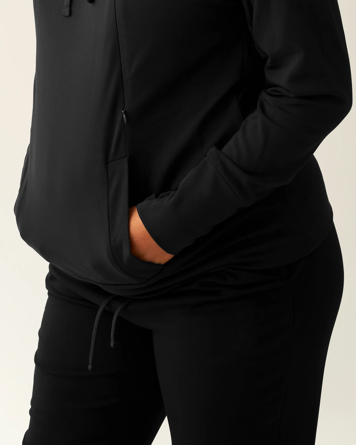 Brushed Bamboo Maternity & Nursing Hoodie | Black - Image 4