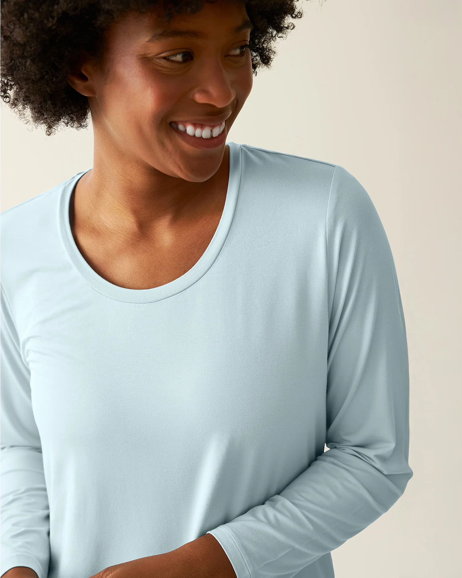 Bamboo Nursing Long Sleeve T-shirt Two-Pack | Black & Powder Blue - Image 4