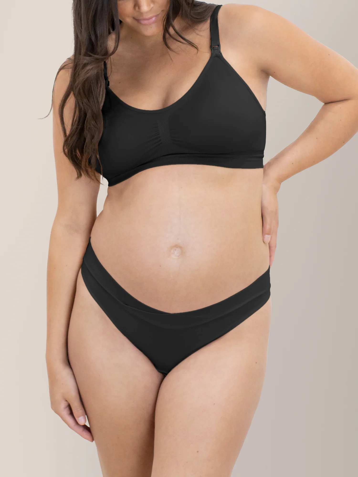 Bamboo Maternity & Postpartum Thong | Black - Image 2