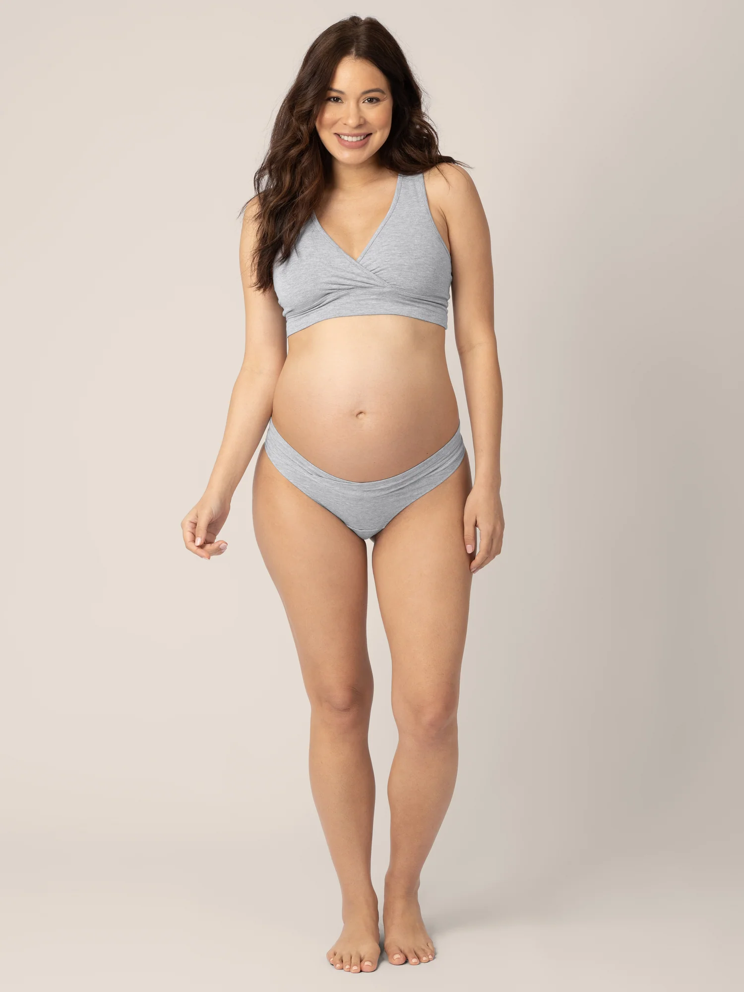 Bamboo Maternity & Postpartum Thong | Grey Heather - Image 2