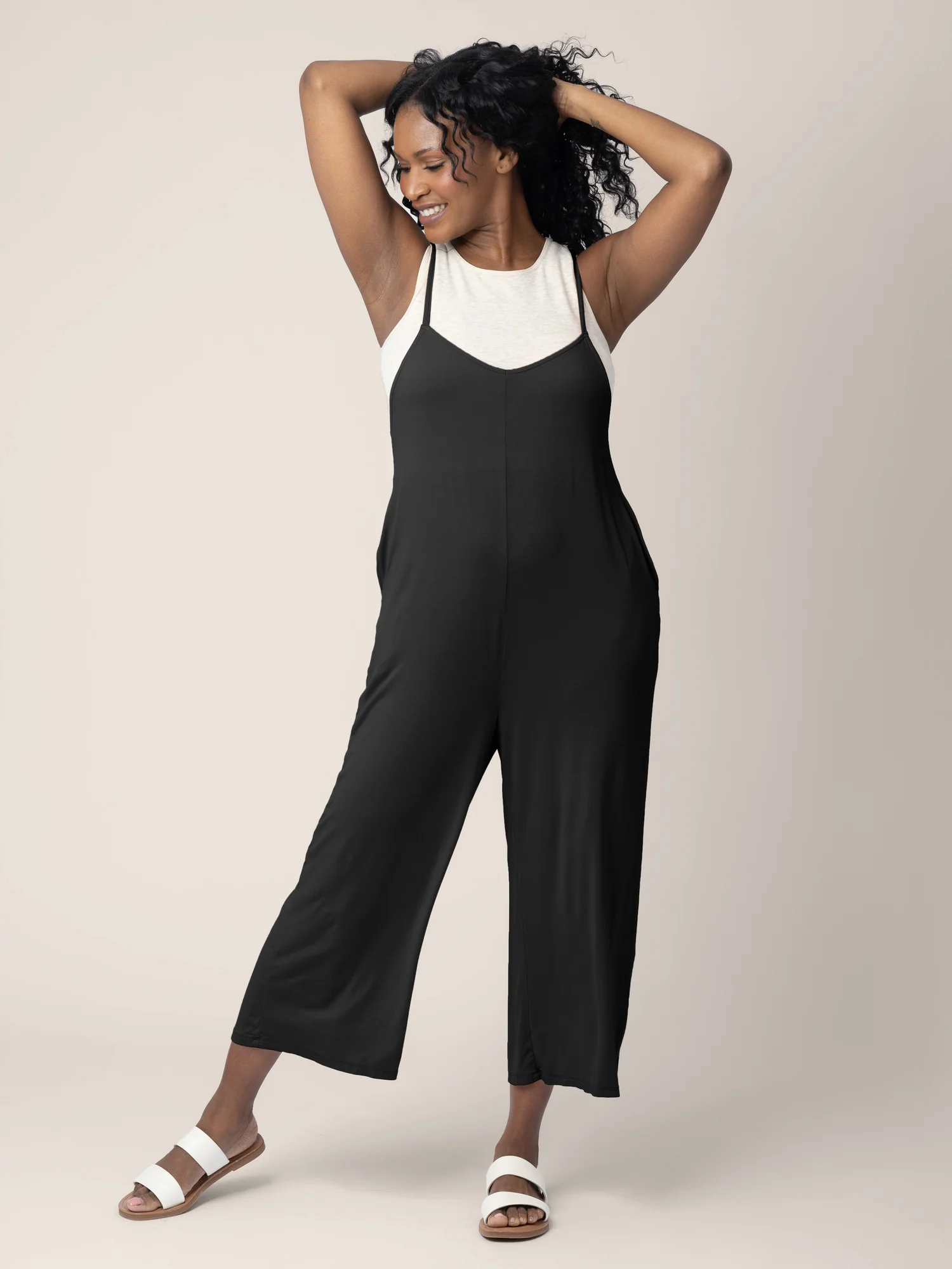 Charlie Maternity & Nursing Romper | Black - Image 5