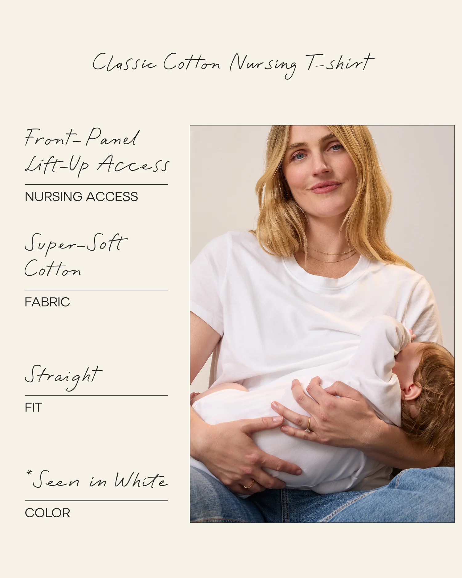 Classic Cotton Nursing T-shirt | White - Image 7