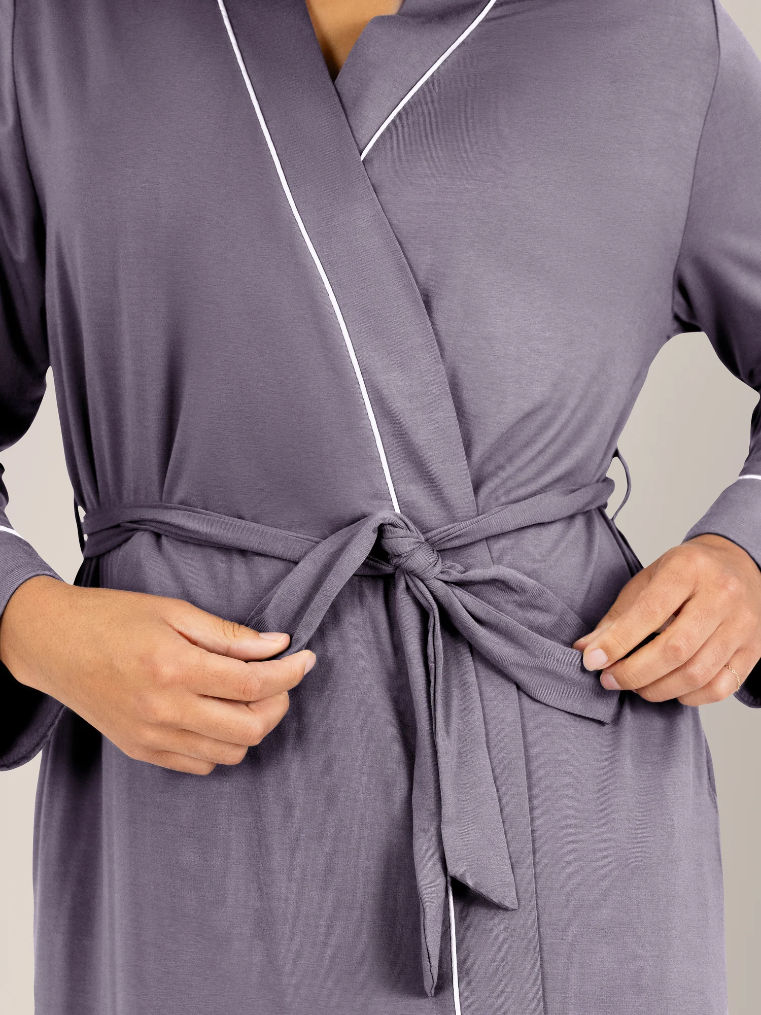 Clea Bamboo Robe | Granite - Image 4
