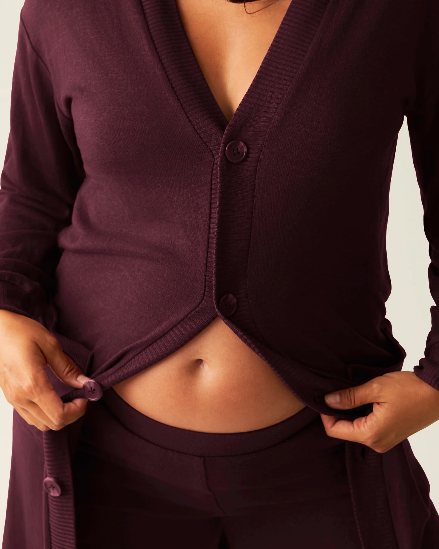 CozyKnit Long Cardigan | Deep Burgundy - Image 2
