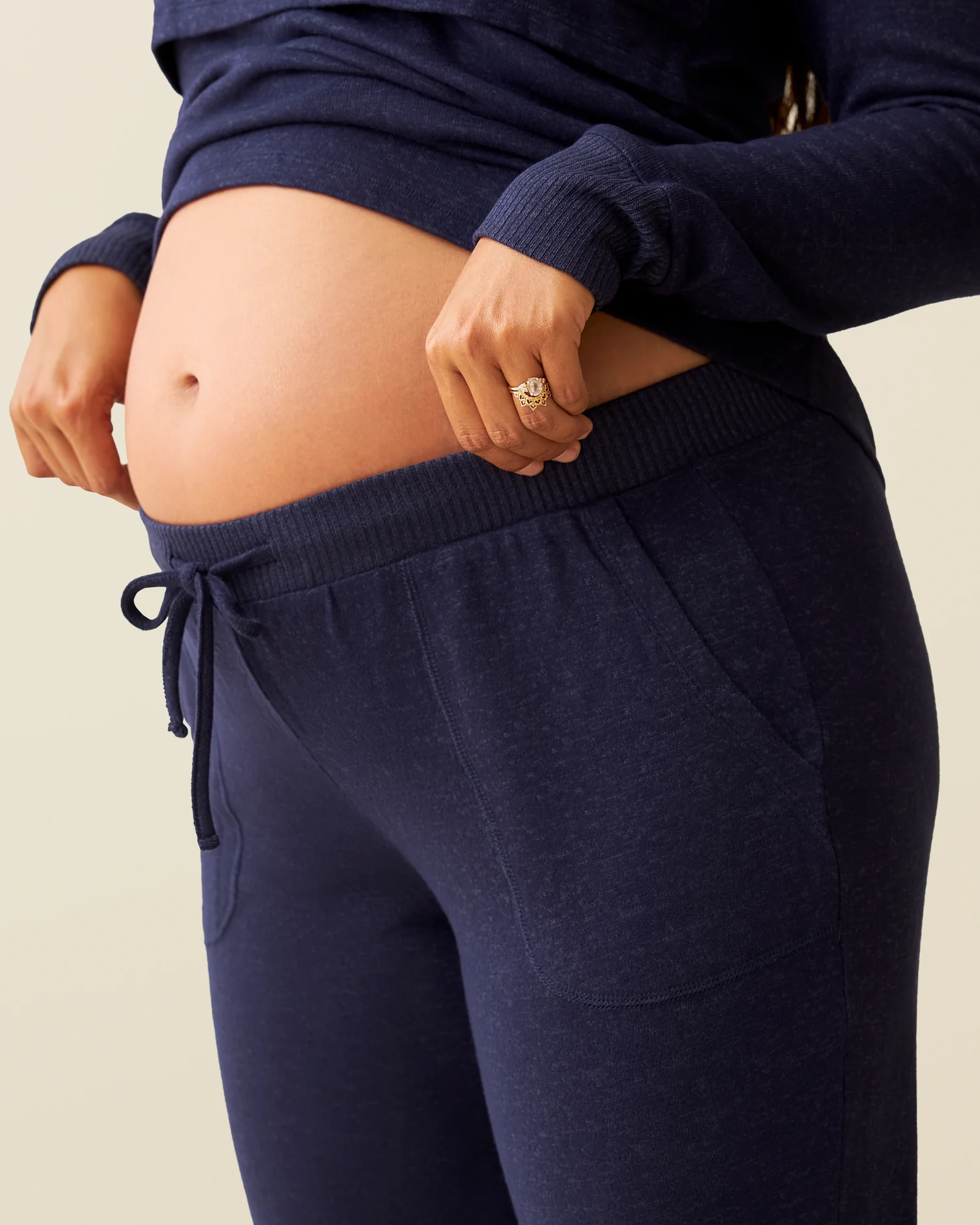 CozyKnit Nursing Pajama & Lounge Set | Navy - Image 6