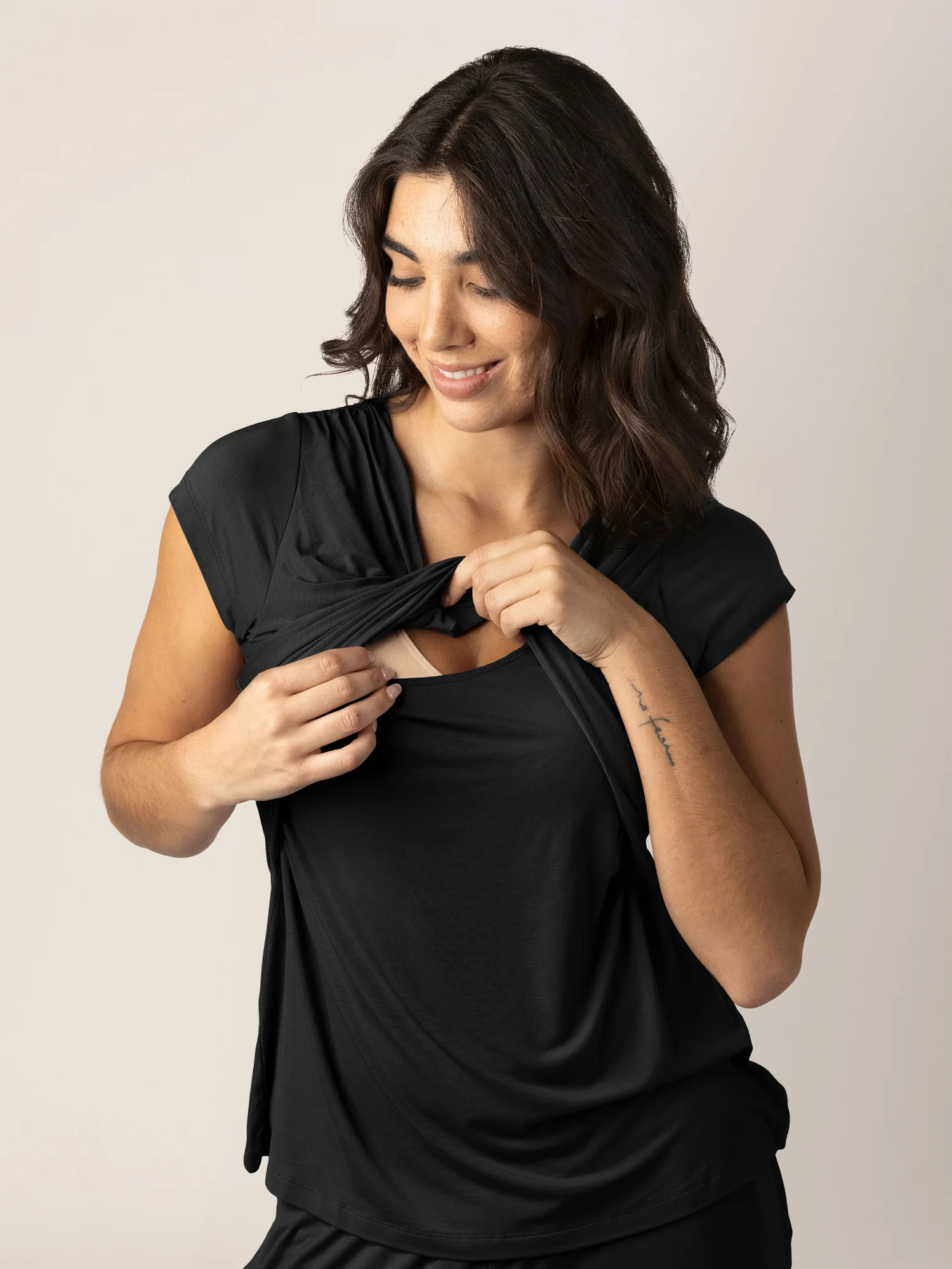 Davy Maternity & Nursing Pajama Set | Black - Image 2
