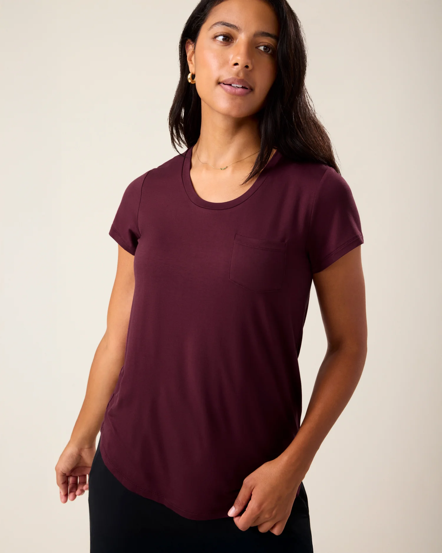 Everyday Maternity & Nursing T-shirt | Deep Burgundy