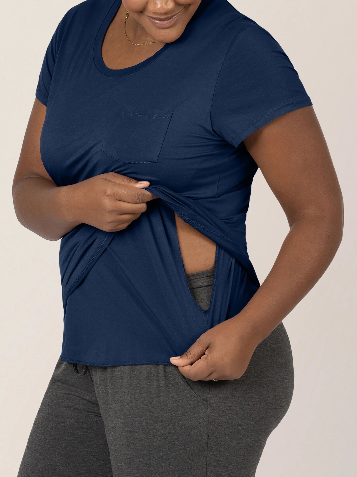 Everyday Maternity & Nursing T-shirt | Navy - Image 4