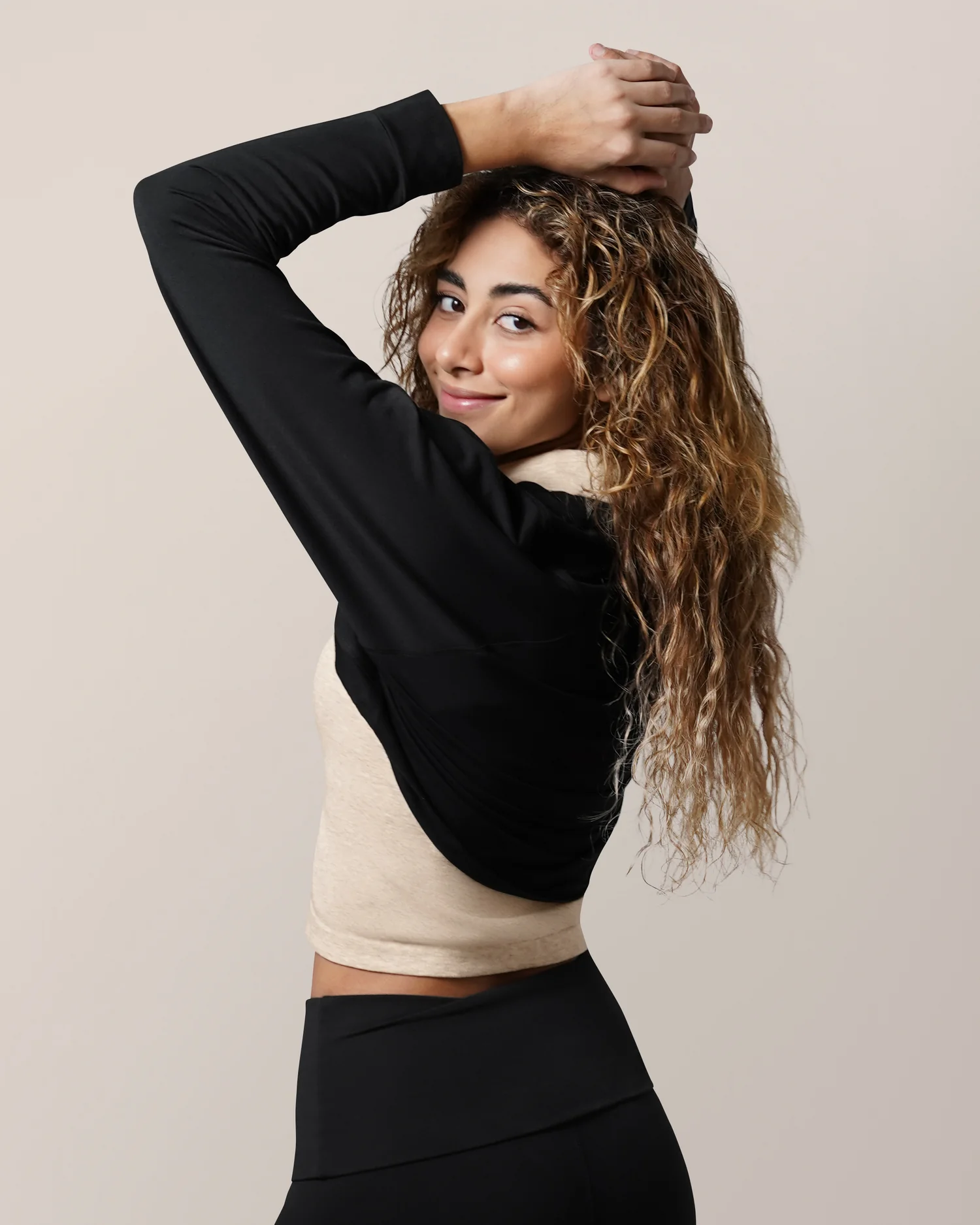 French Terry Cardigan Shrug | Black - Image 2