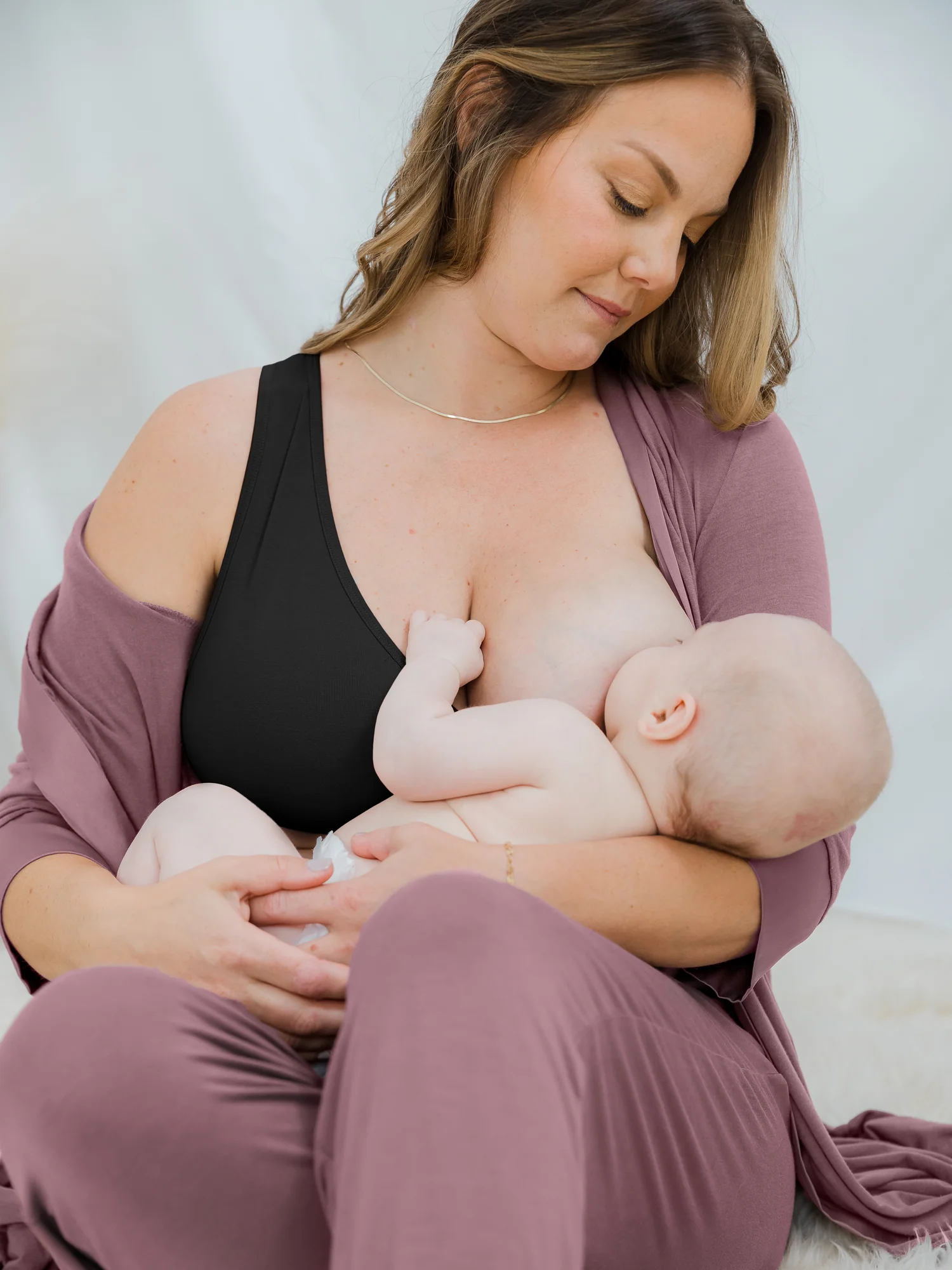 French Terry Racerback Nursing & Sleep Bra | Black - Image 6