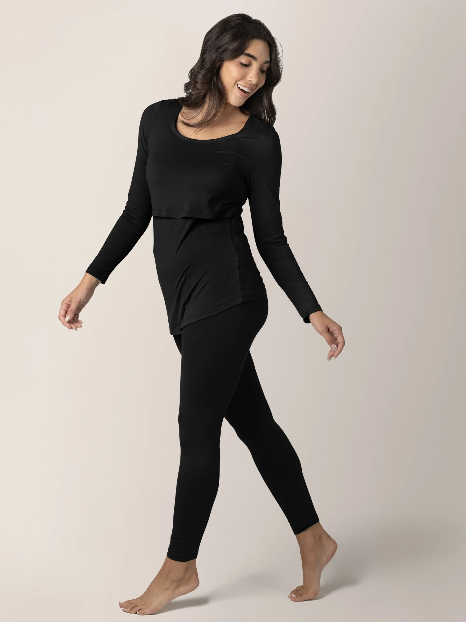 Jane Nursing Pajama Set | Black - Image 2