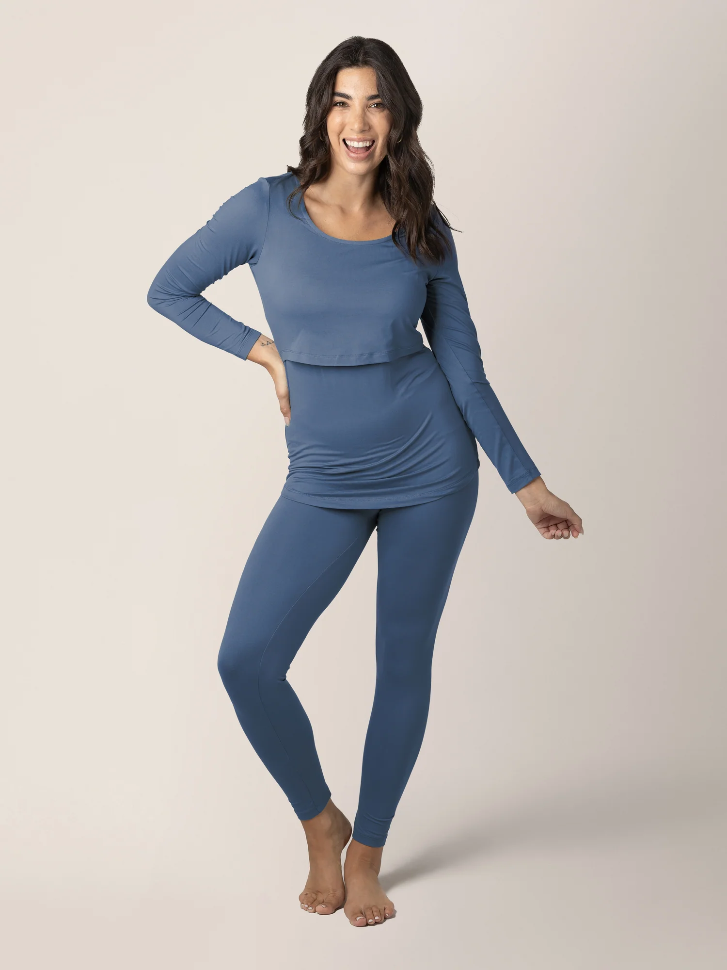 Jane Nursing Pajama Set | Slate Blue - Image 3
