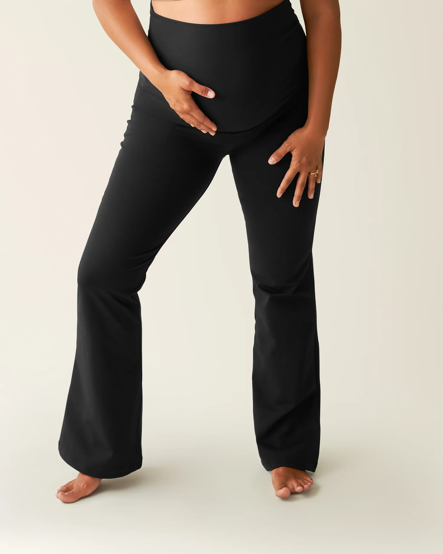 Maternity Ponte Flare Pant | Black