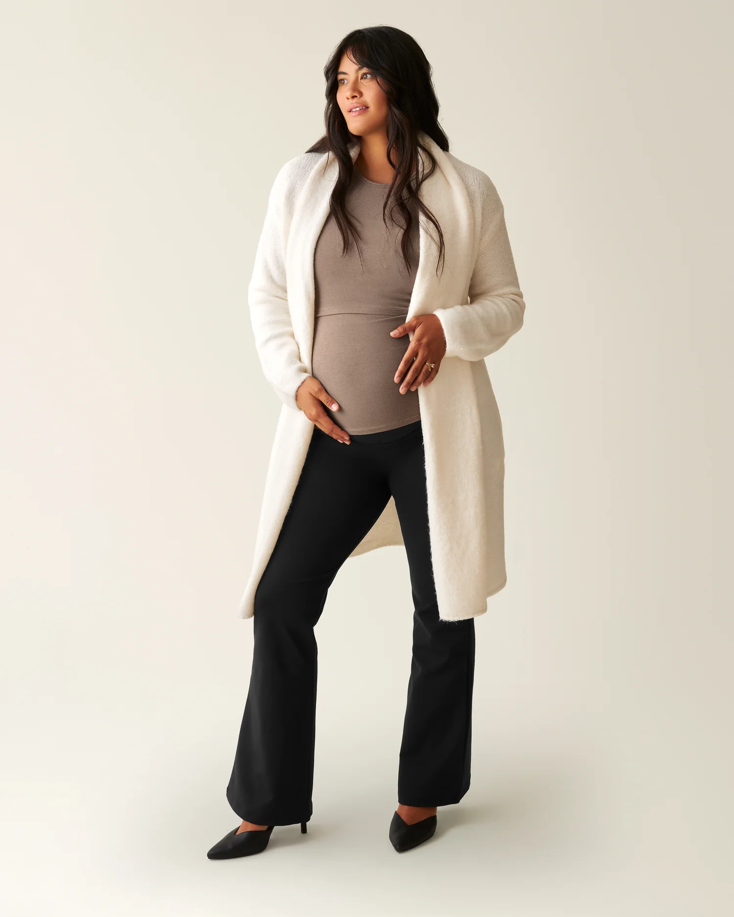 Maternity Ponte Flare Pant | Black - Image 2