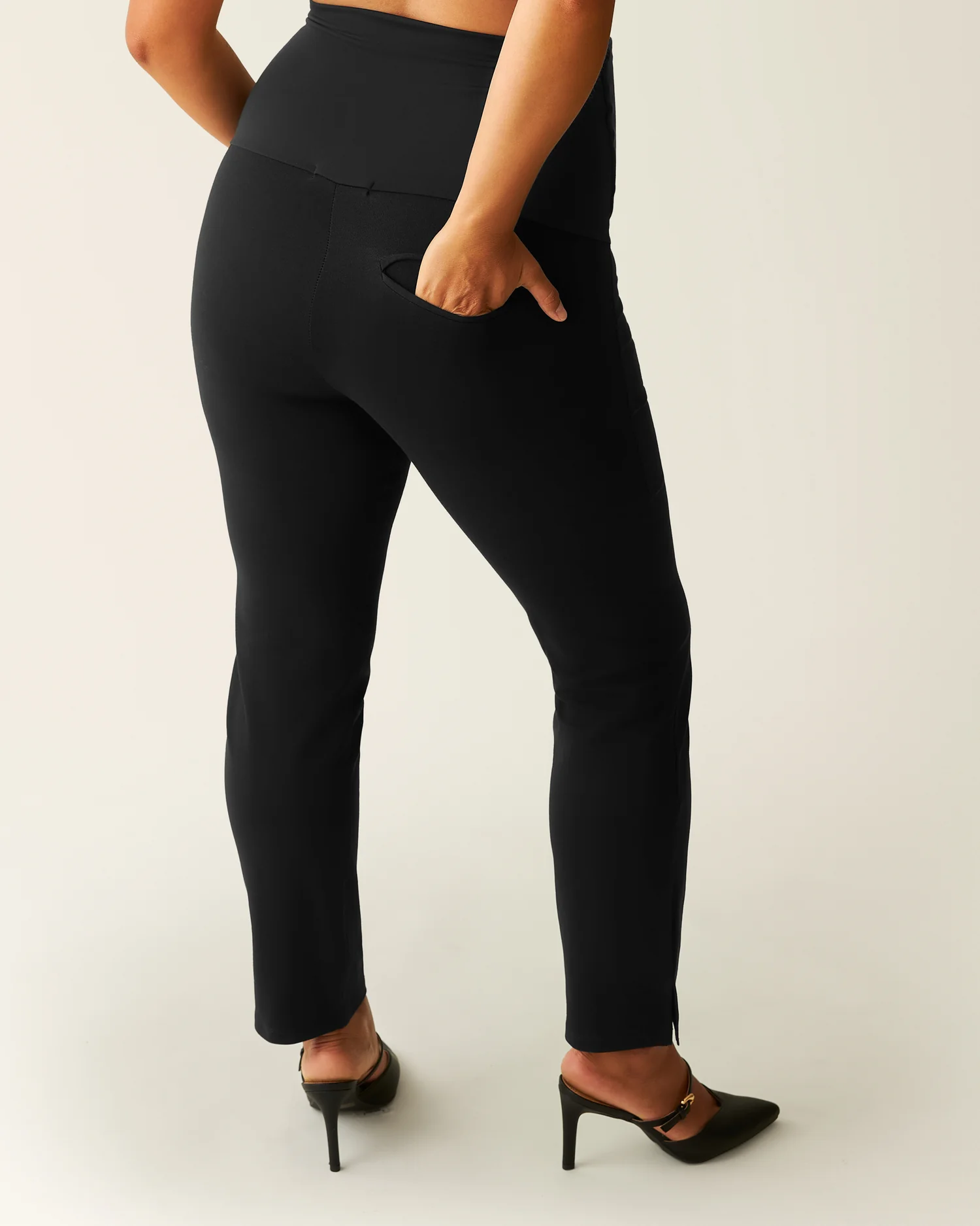 Maternity Ponte Straight Leg Pant | Black - Image 3