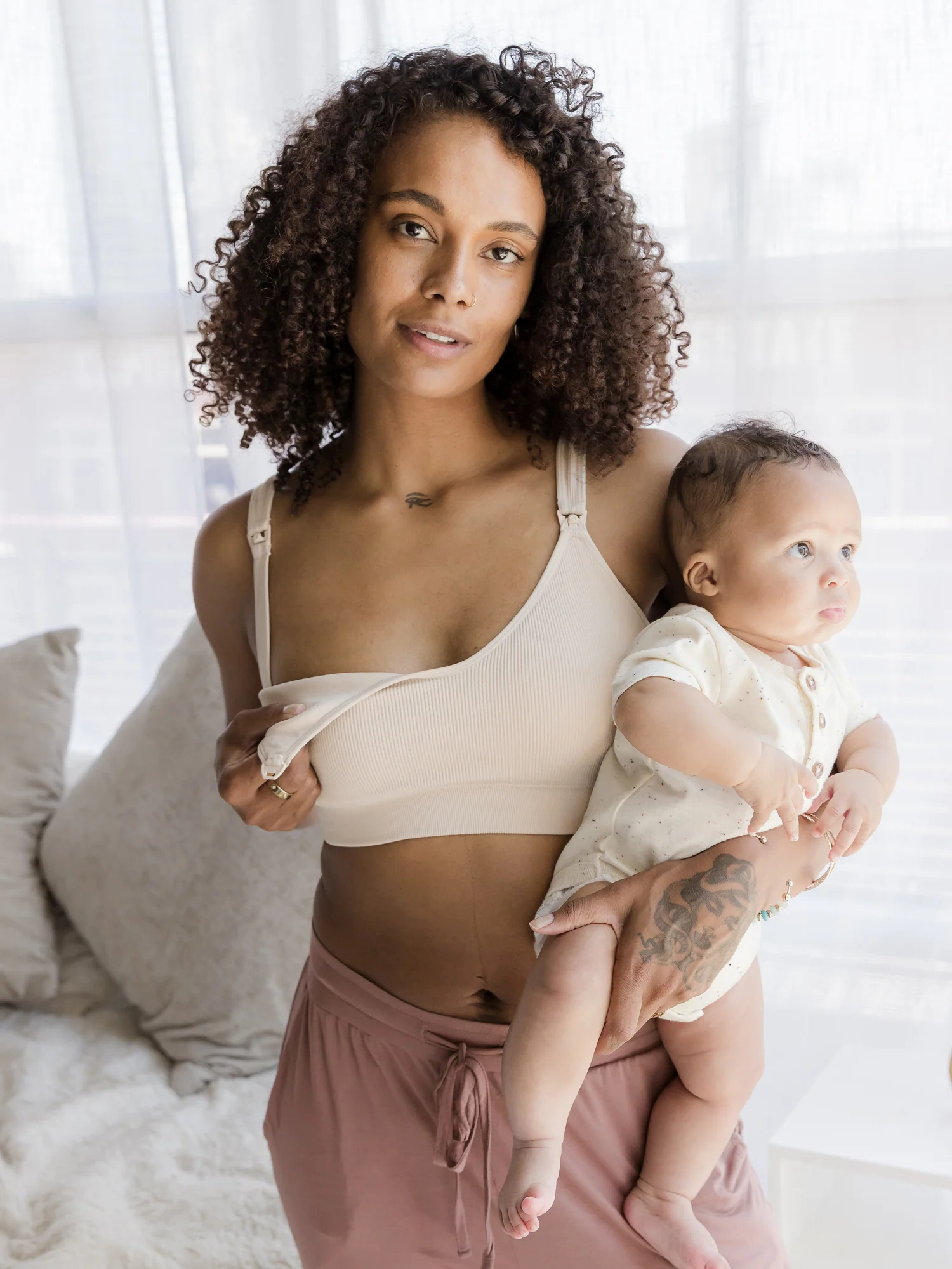 Mia Maternity & Nursing Lounge Bra | Stone - Image 8