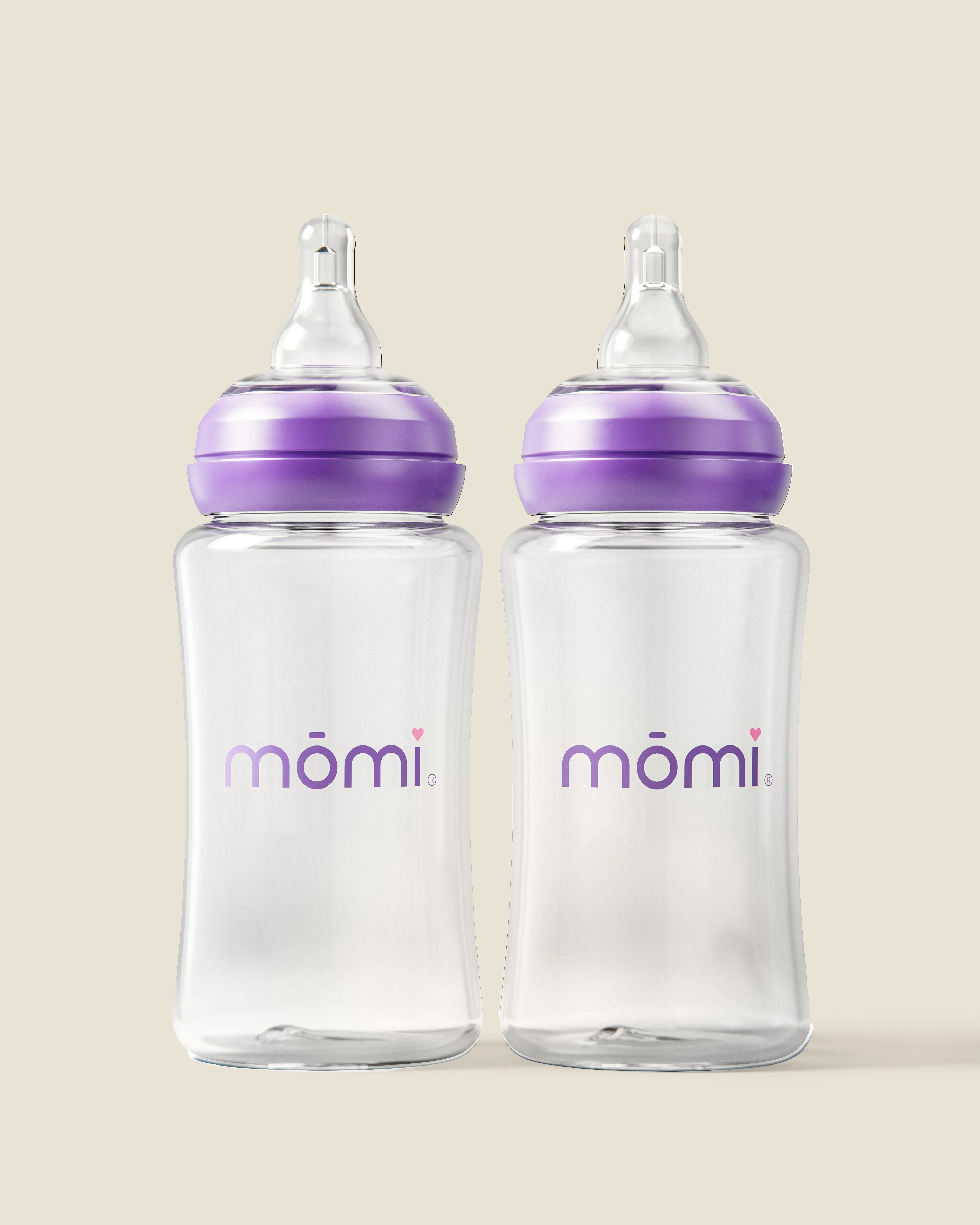 mōmi - breast-like bottle 2-sets, 10oz plastic