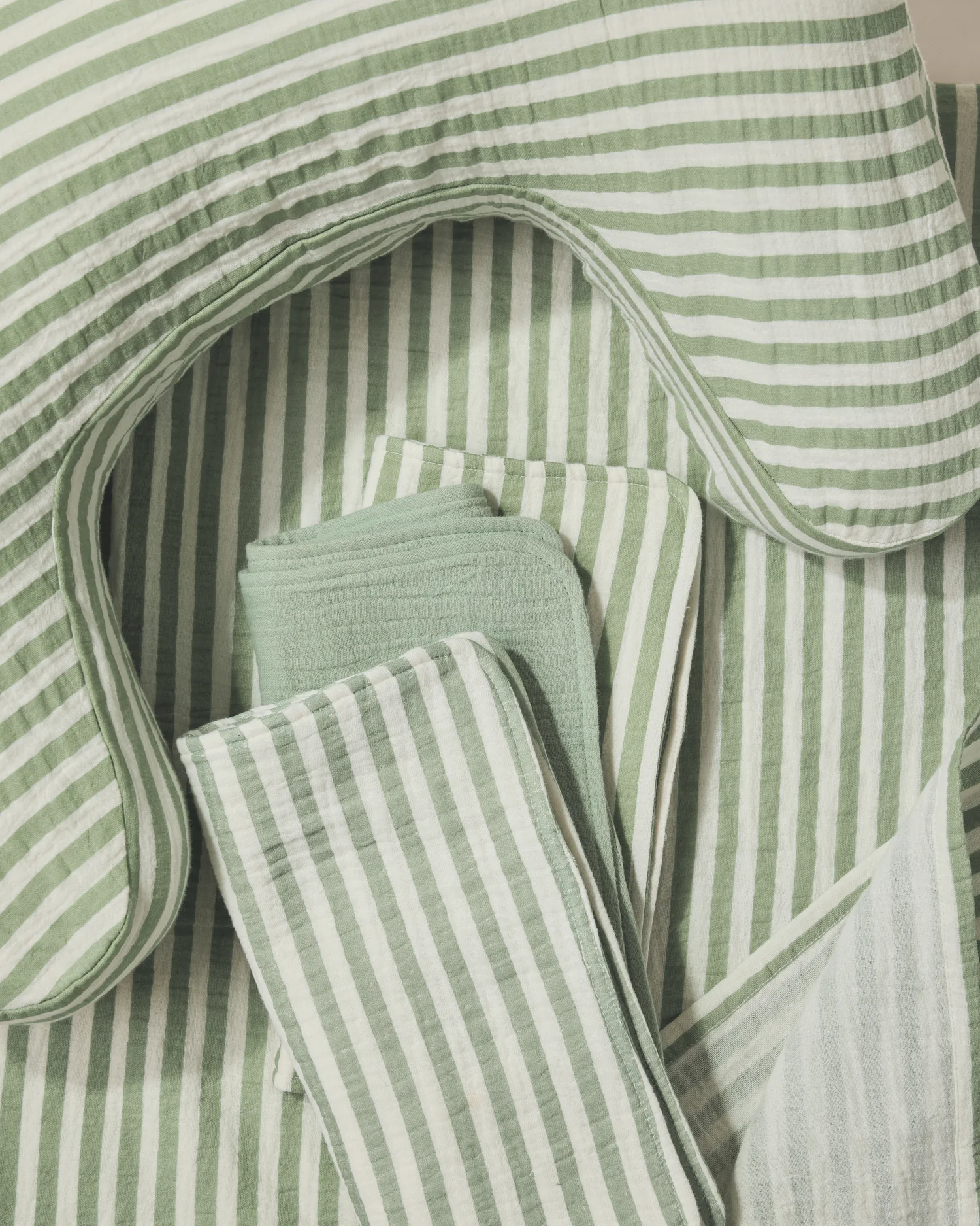 Muslin Breastfeeding Bundle | Sage Stripe - Image 2