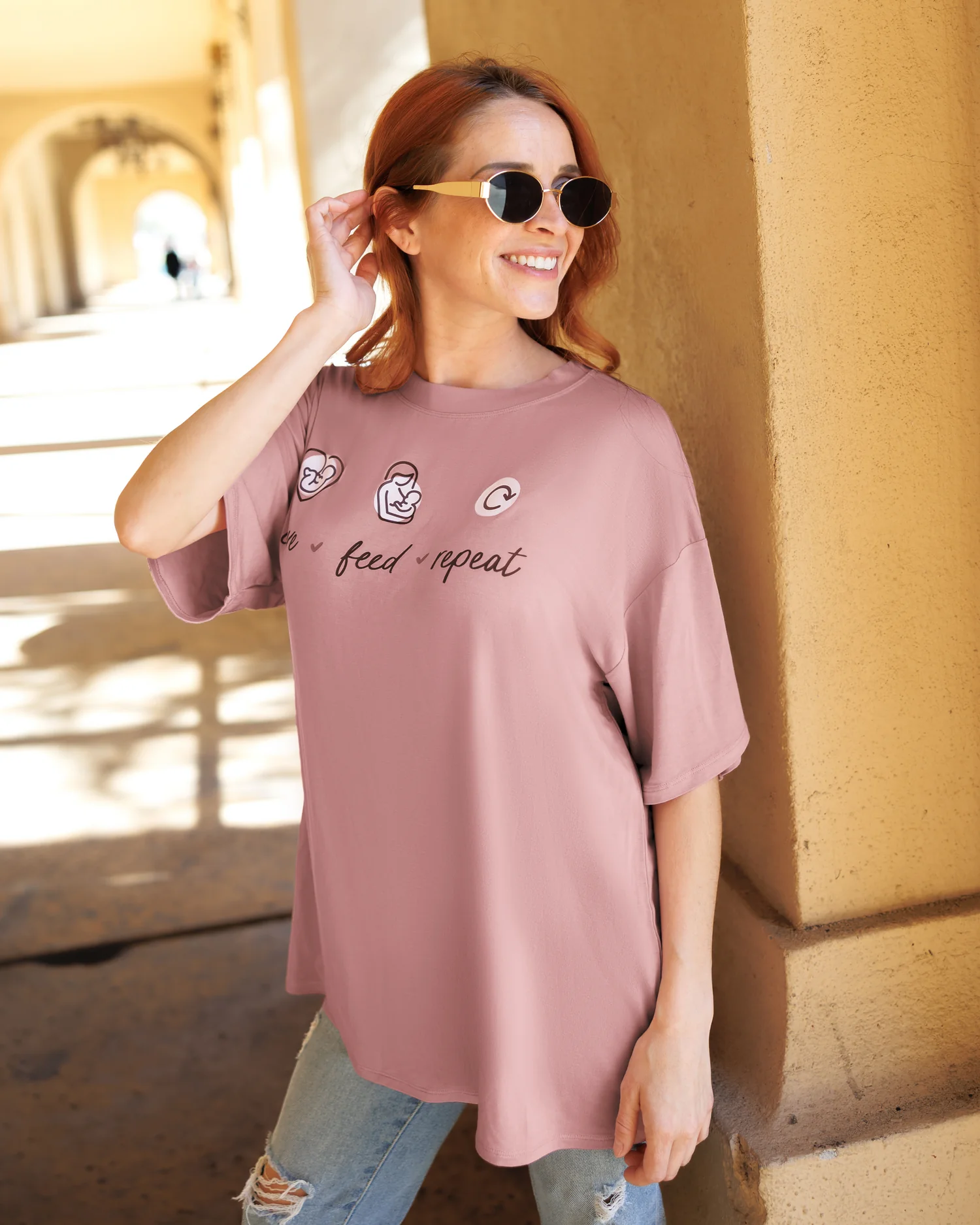 Oversized Graphic Tee | Love Feed Repeat - Image 6