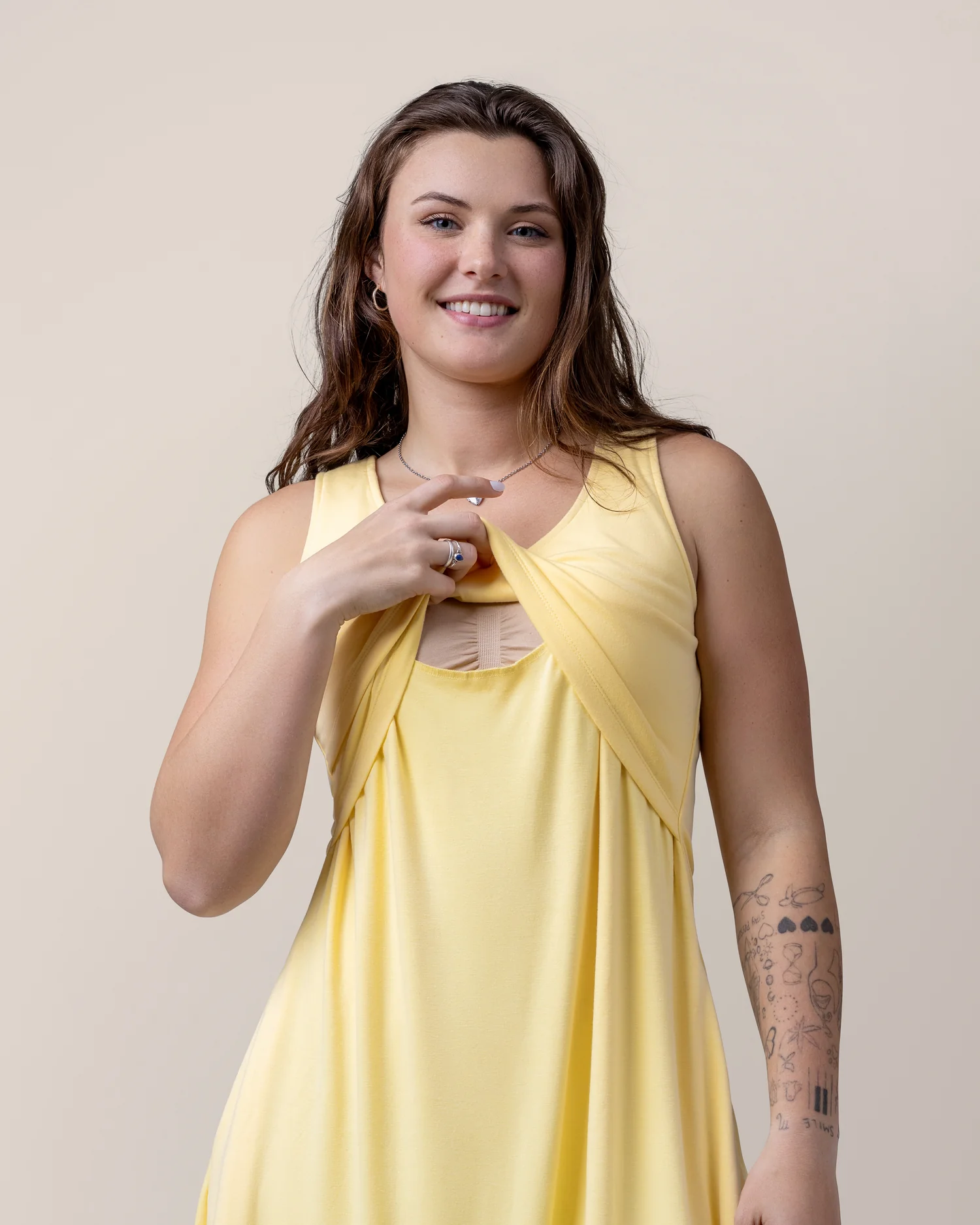 Penelope Crossover Nursing Dress | Butter Yellow - Image 6