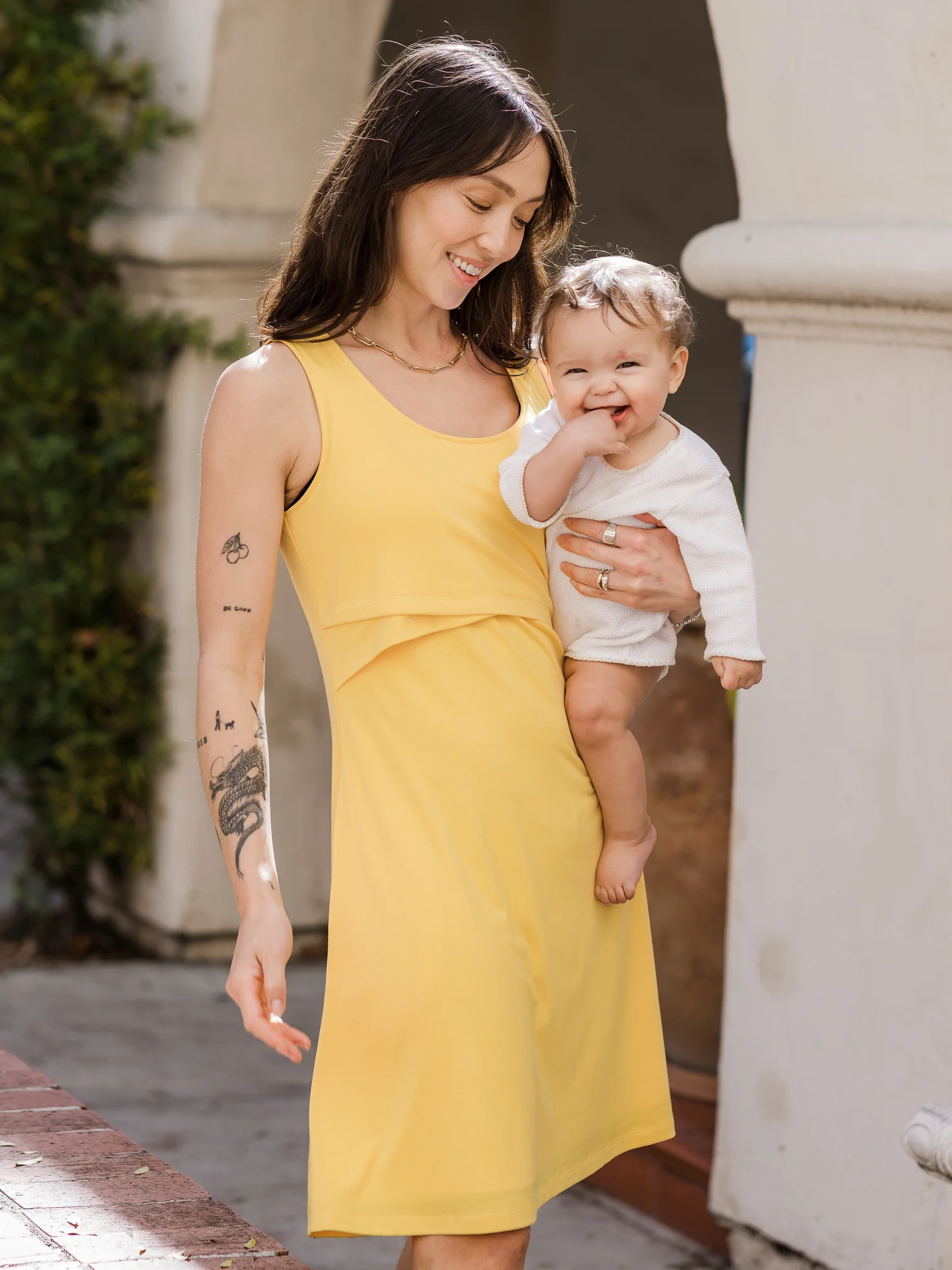 Penelope Crossover Nursing Dress | Citrus - Image 2