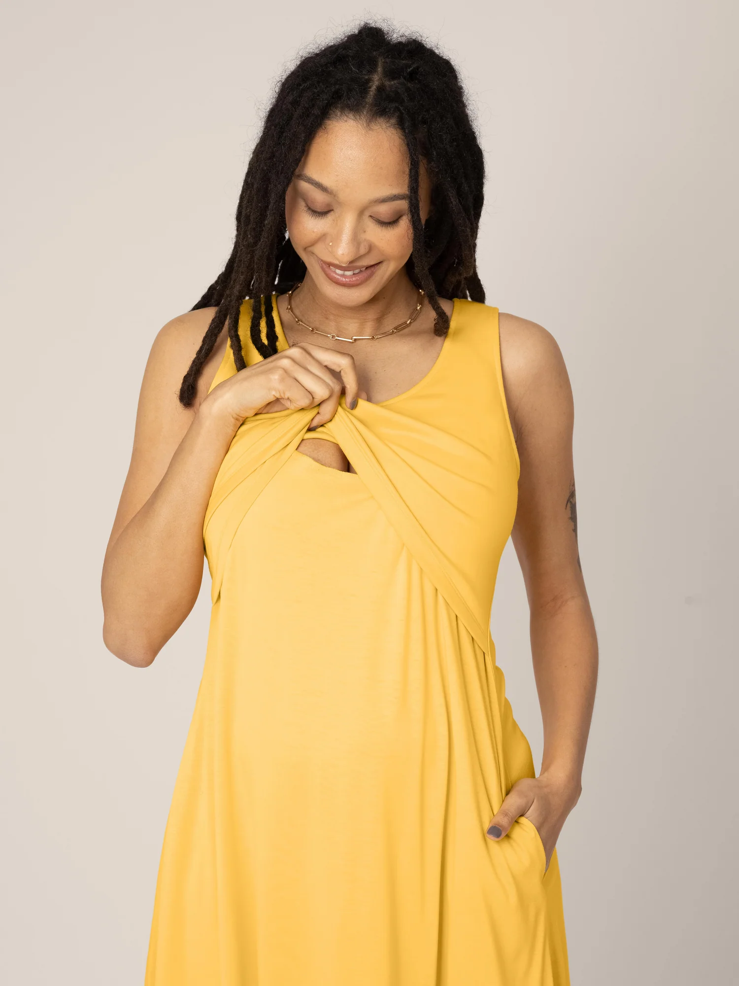 Penelope Crossover Nursing Dress | Citrus - Image 6