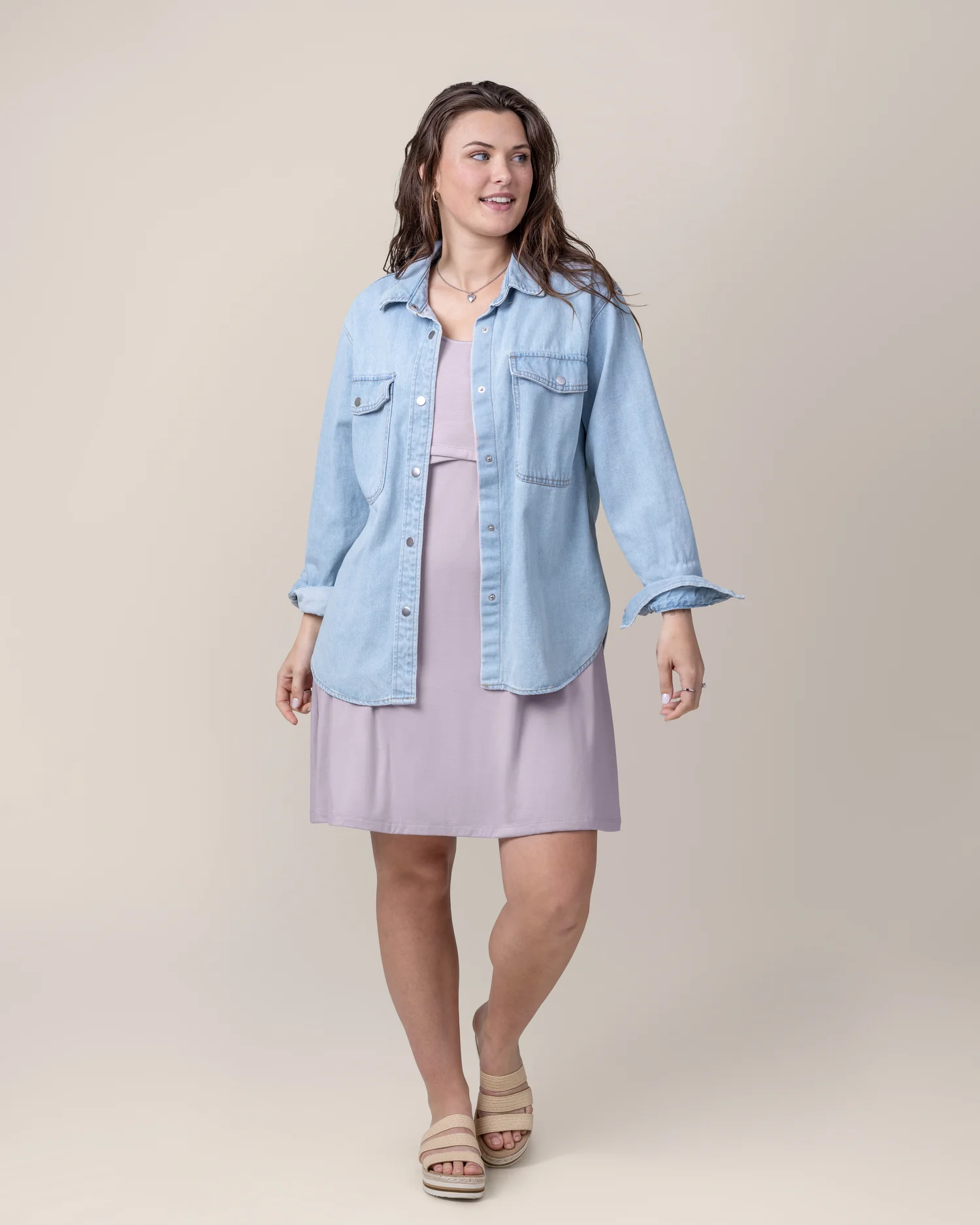 Penelope Crossover Nursing Dress | Lavender Mist - Image 5