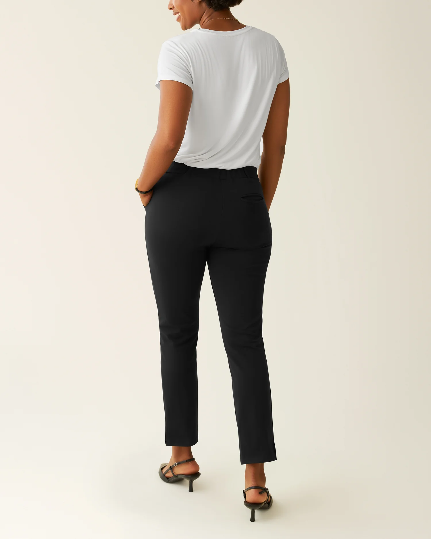 Postpartum Ponte Straight Leg Pant | Black - Image 2