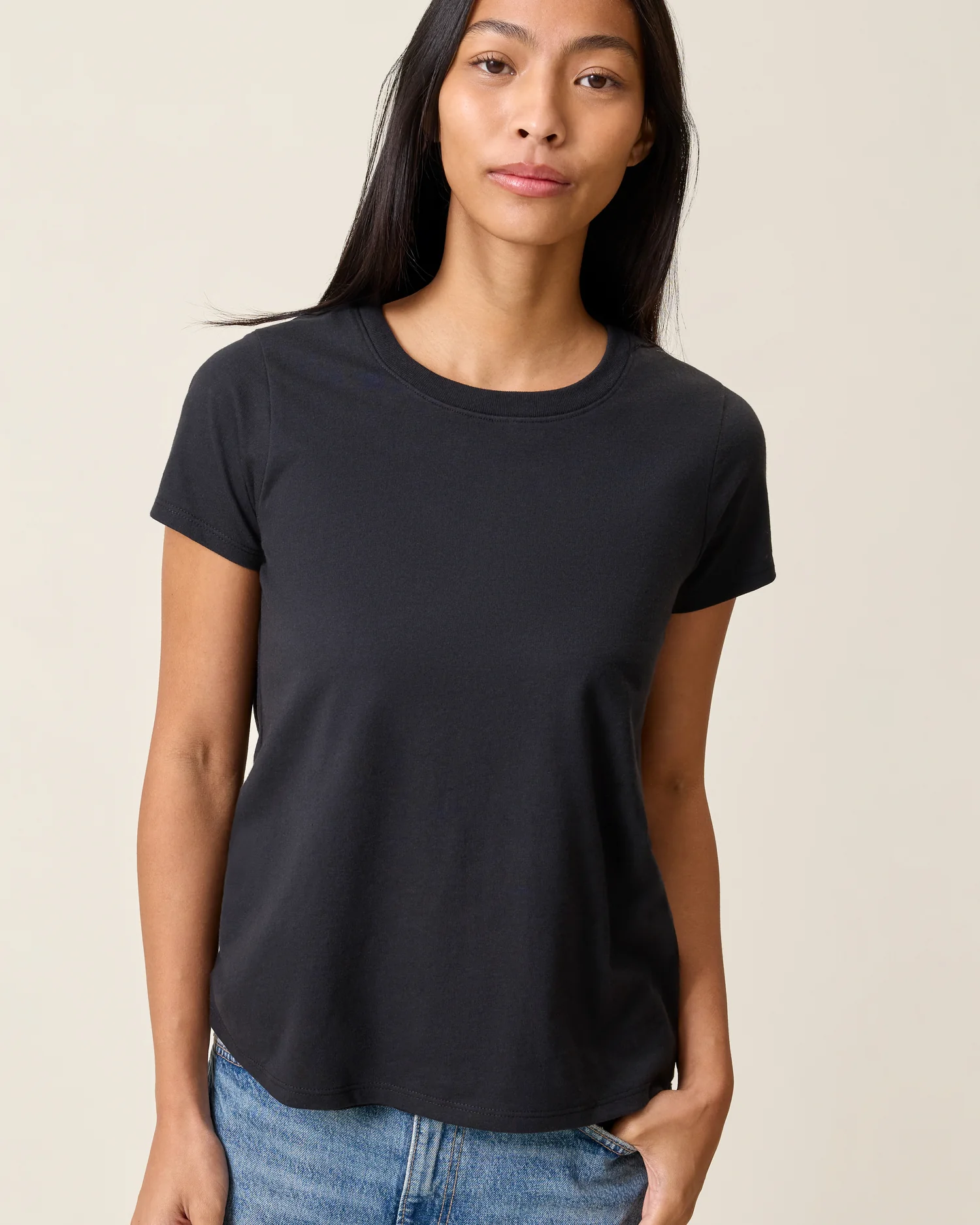Slim Fit Cotton Nursing T-shirt | Black