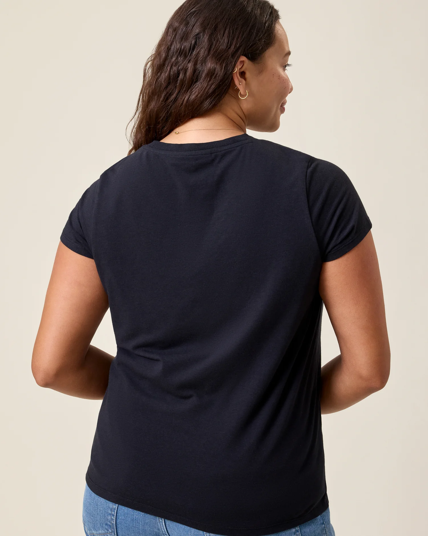 Slim Fit Modal Nursing T-shirt | Black - Image 4