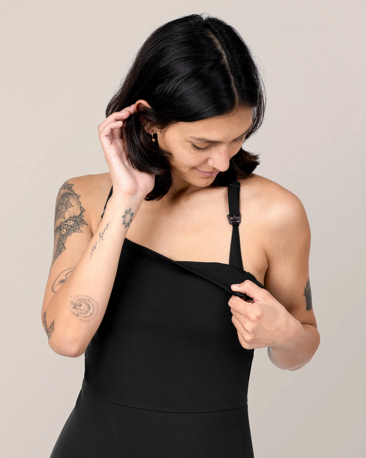 Stevie Active Racerback Nursing Dress | Black - Image 2