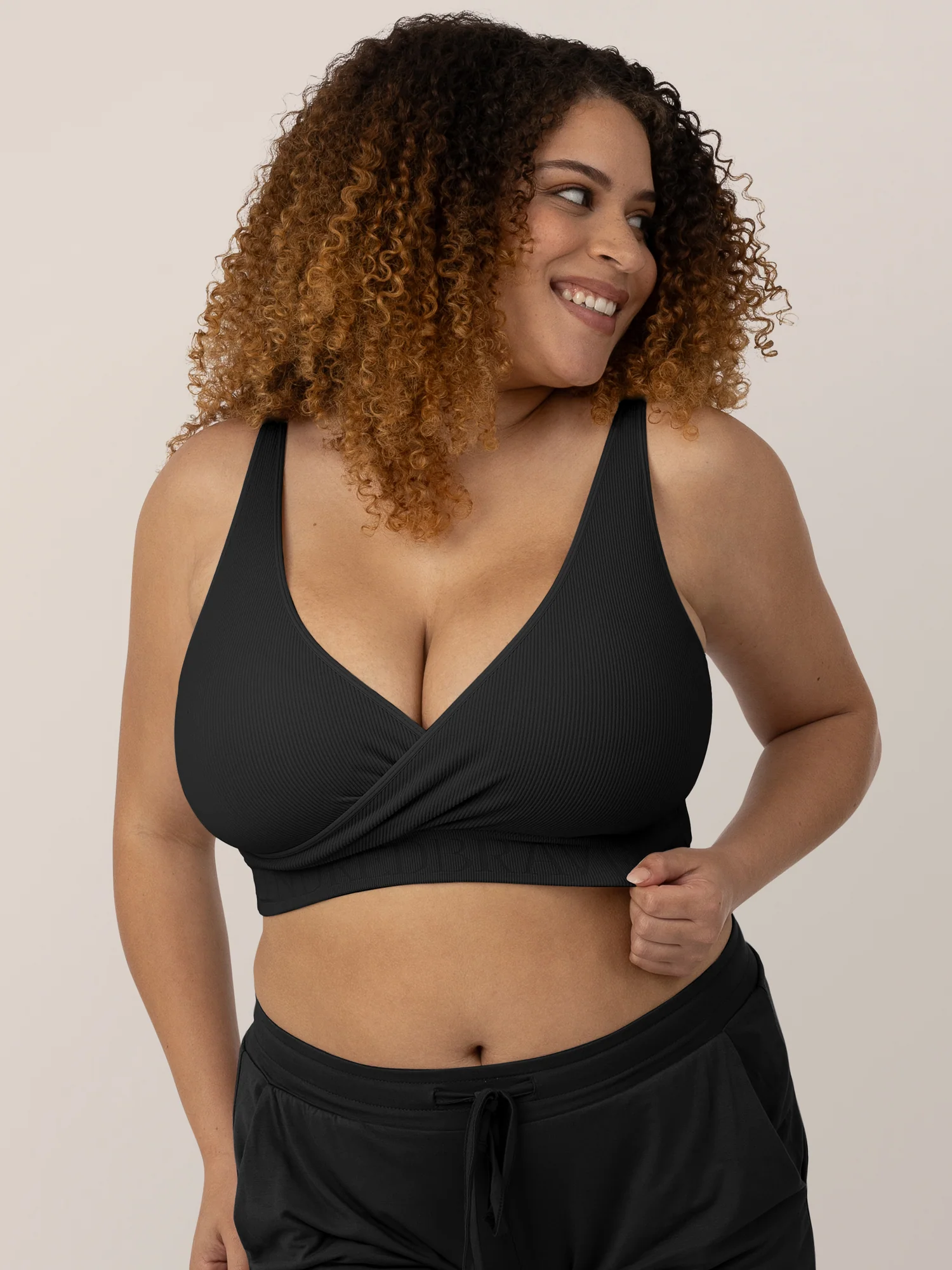 Sublime® Adjustable Crossover Nursing & Lounge Bra | Black - Image 4