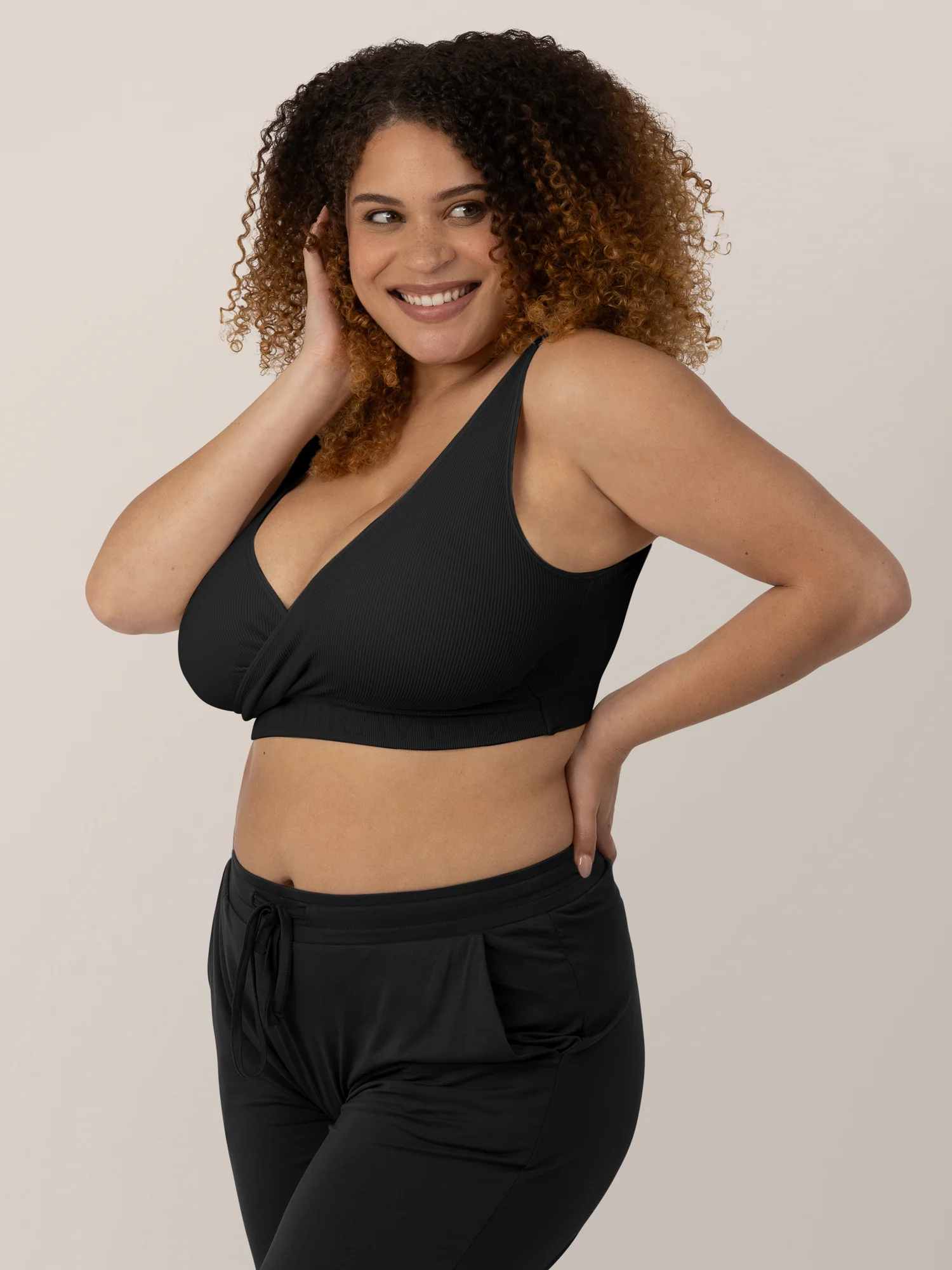 Sublime® Adjustable Crossover Nursing & Lounge Bra | Black - Image 5