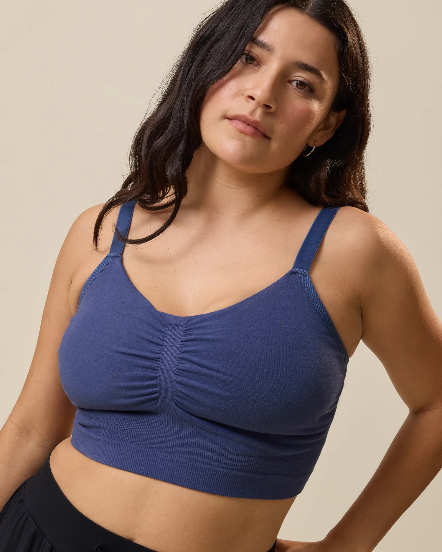 Sublime® Bamboo Hands-Free Pumping Lounge & Sleep Bra | Light Navy - Image 3