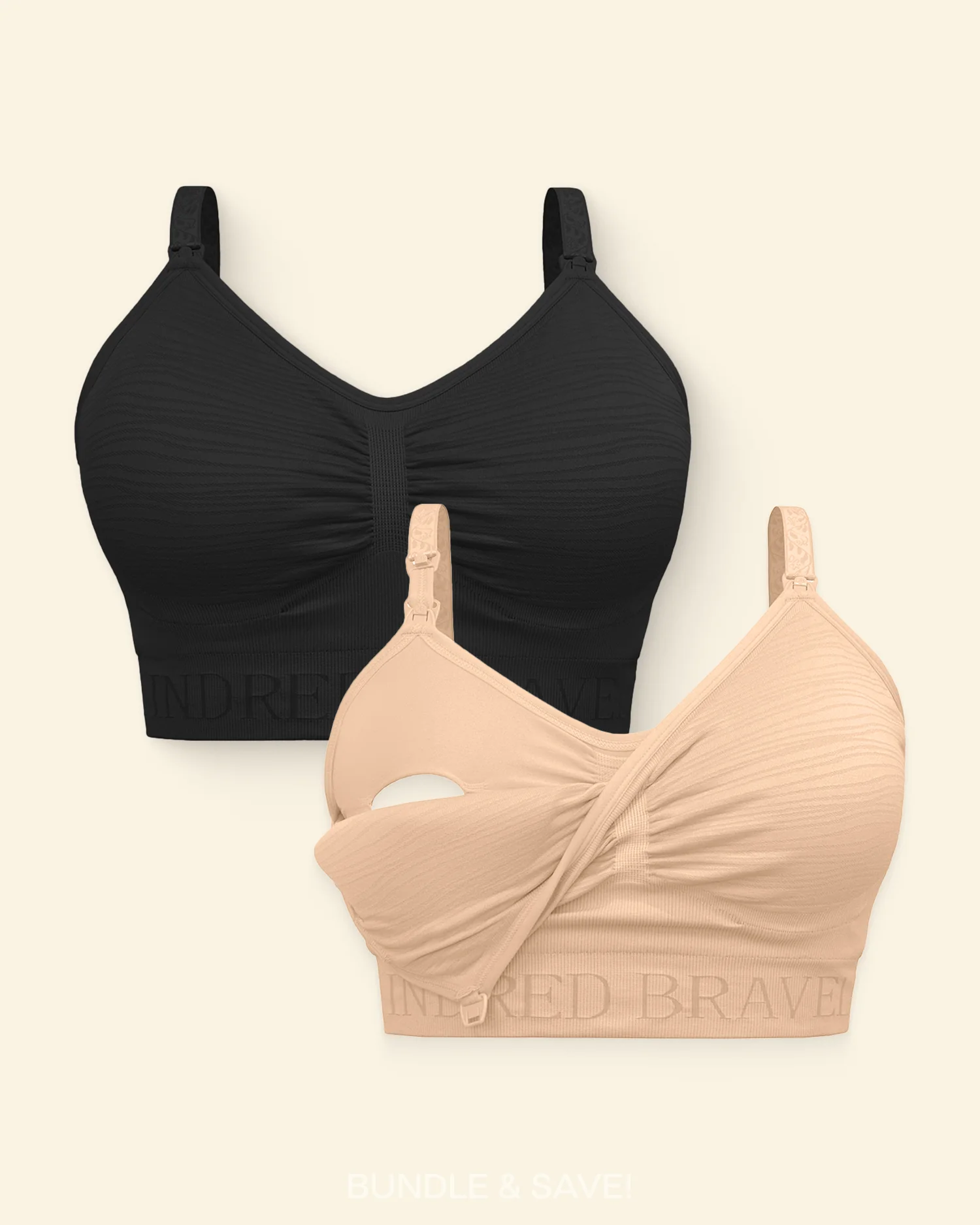 Sublime® Hands-Free Pumping Bra Two-Pack | Beige & Black