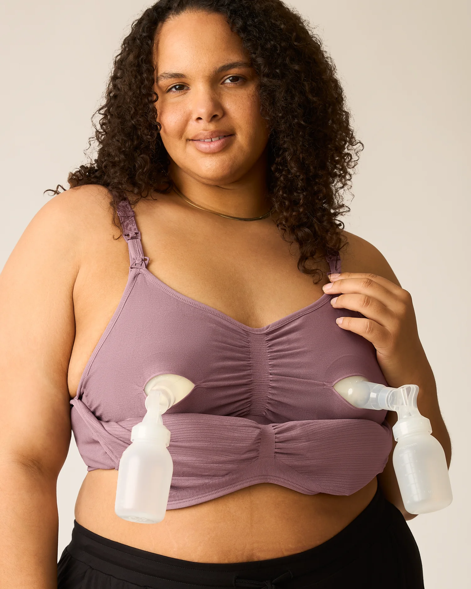 Sublime® Hands-Free Pumping Bra Two-Pack | Beige & Twilight - Image 2