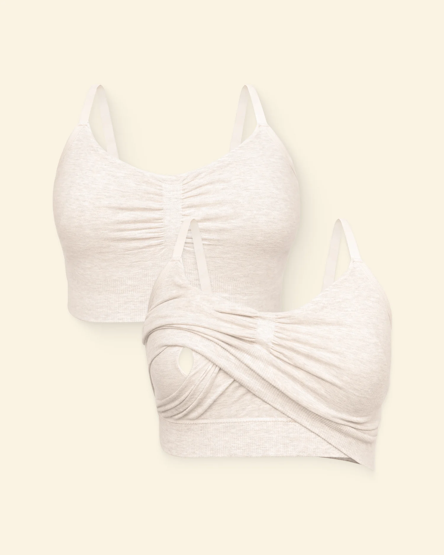 Sublime® Pumping Sleep Bra Two-Pack | Oatmeal Heather