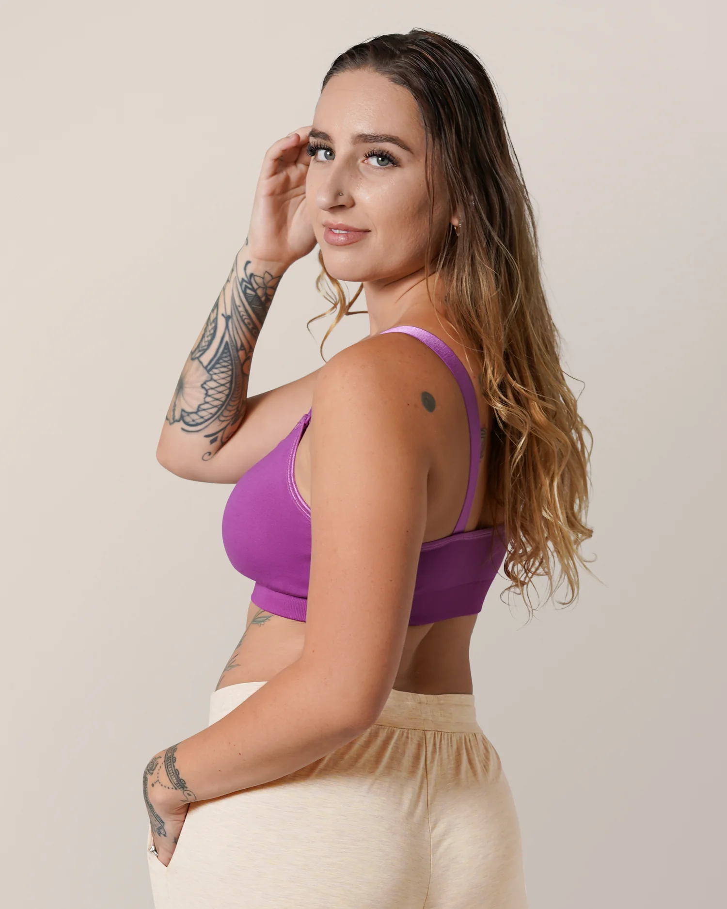 Tatum Seamless Maternity & Nursing Bralette | Orchid - Image 6