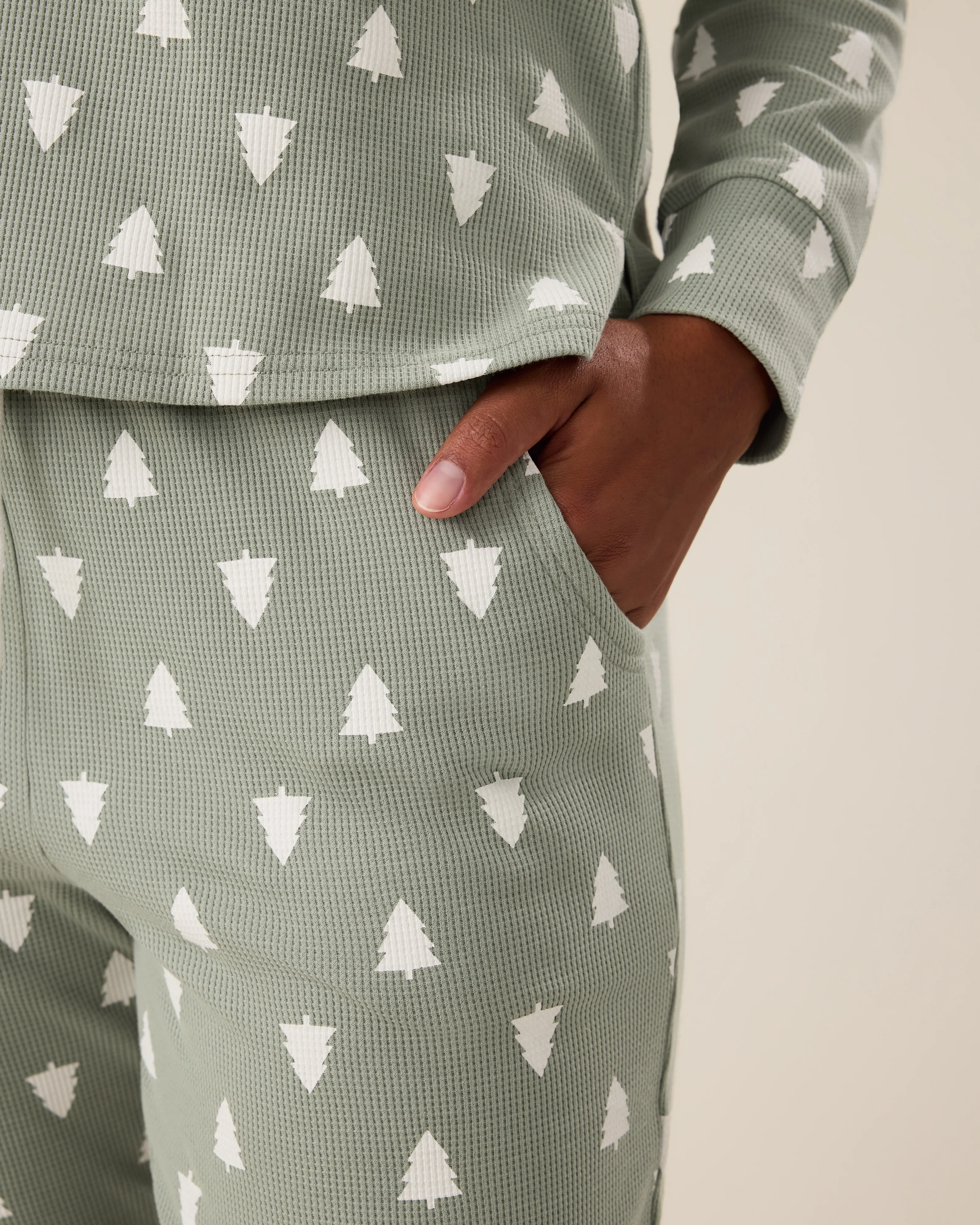Waffle Maternity & Nursing Lounge Set | Sage Trees - Image 4