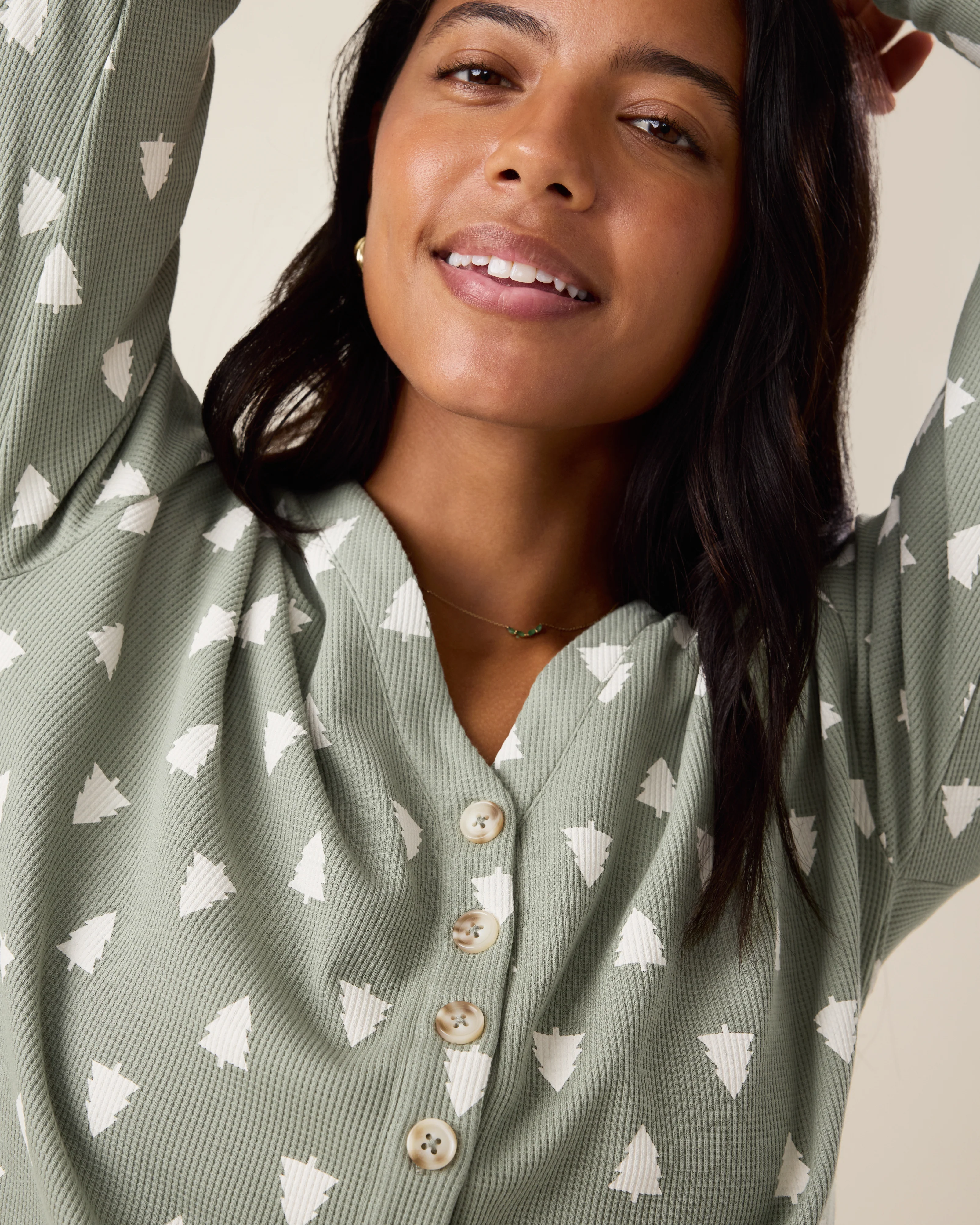 Waffle Maternity & Nursing Lounge Set | Sage Trees - Image 7