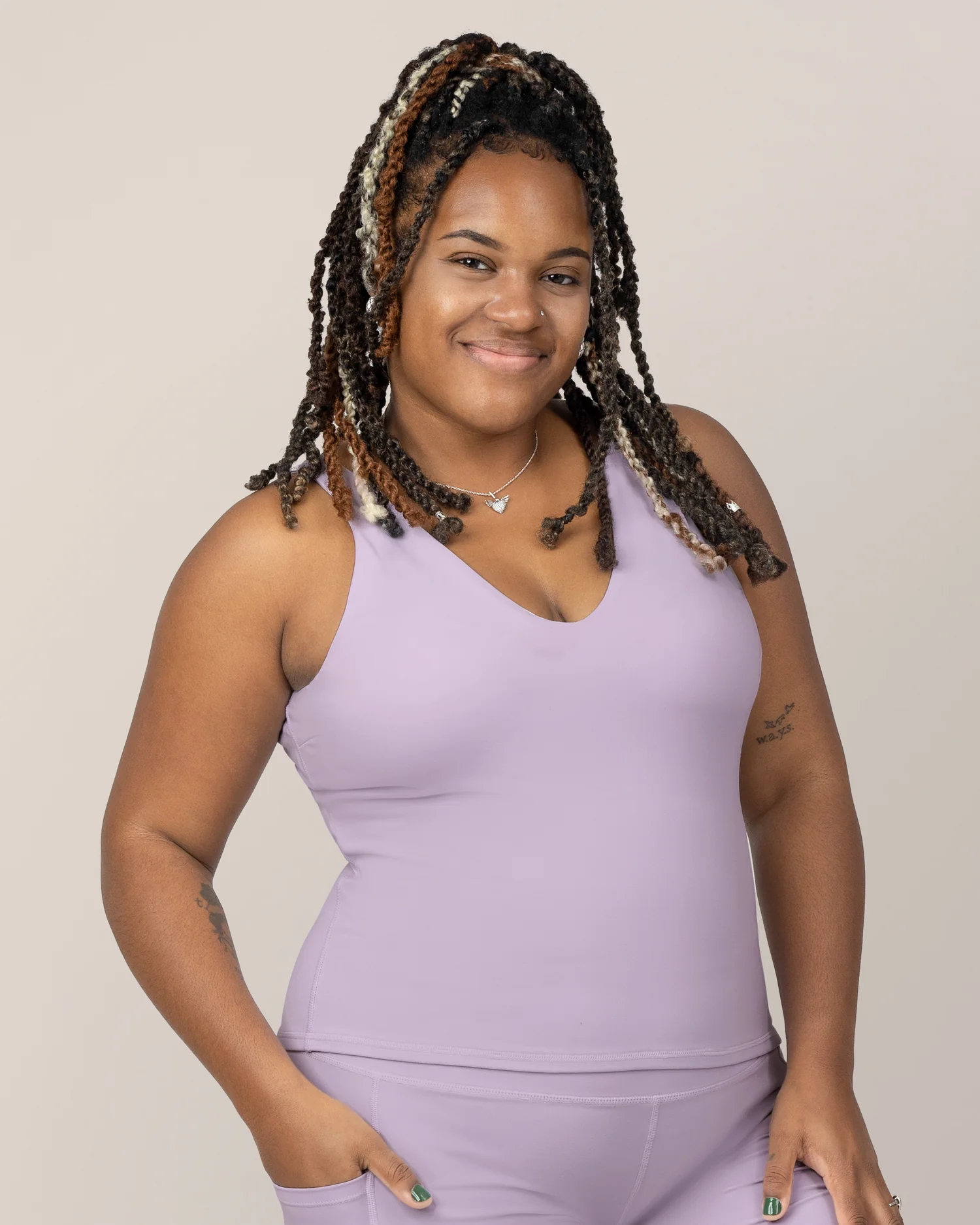Wren Active V-neck Nursing Tank Top | Lavender Mist - Image 3